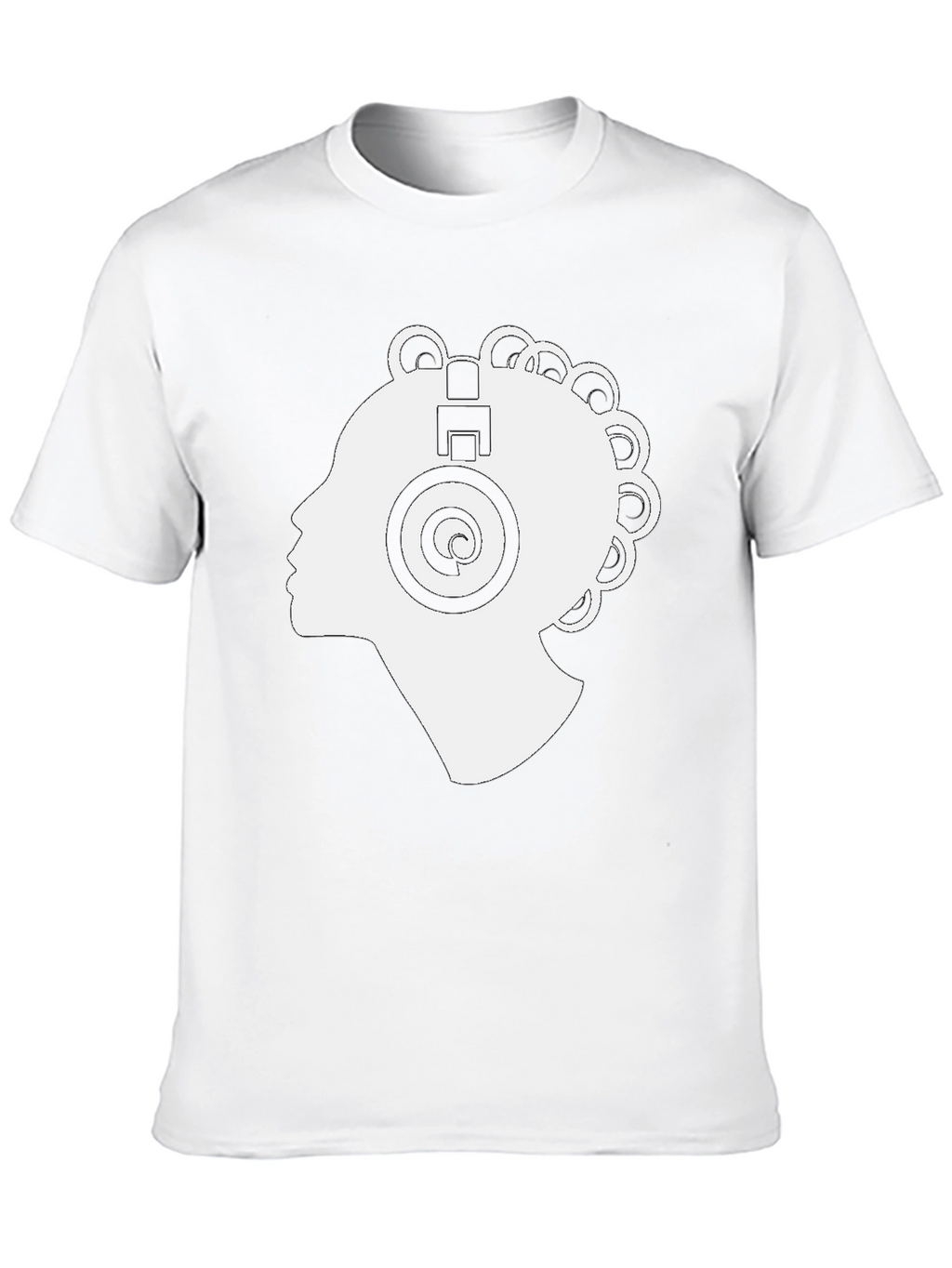 Stylish Black T-Shirt with White Headphone Graphic