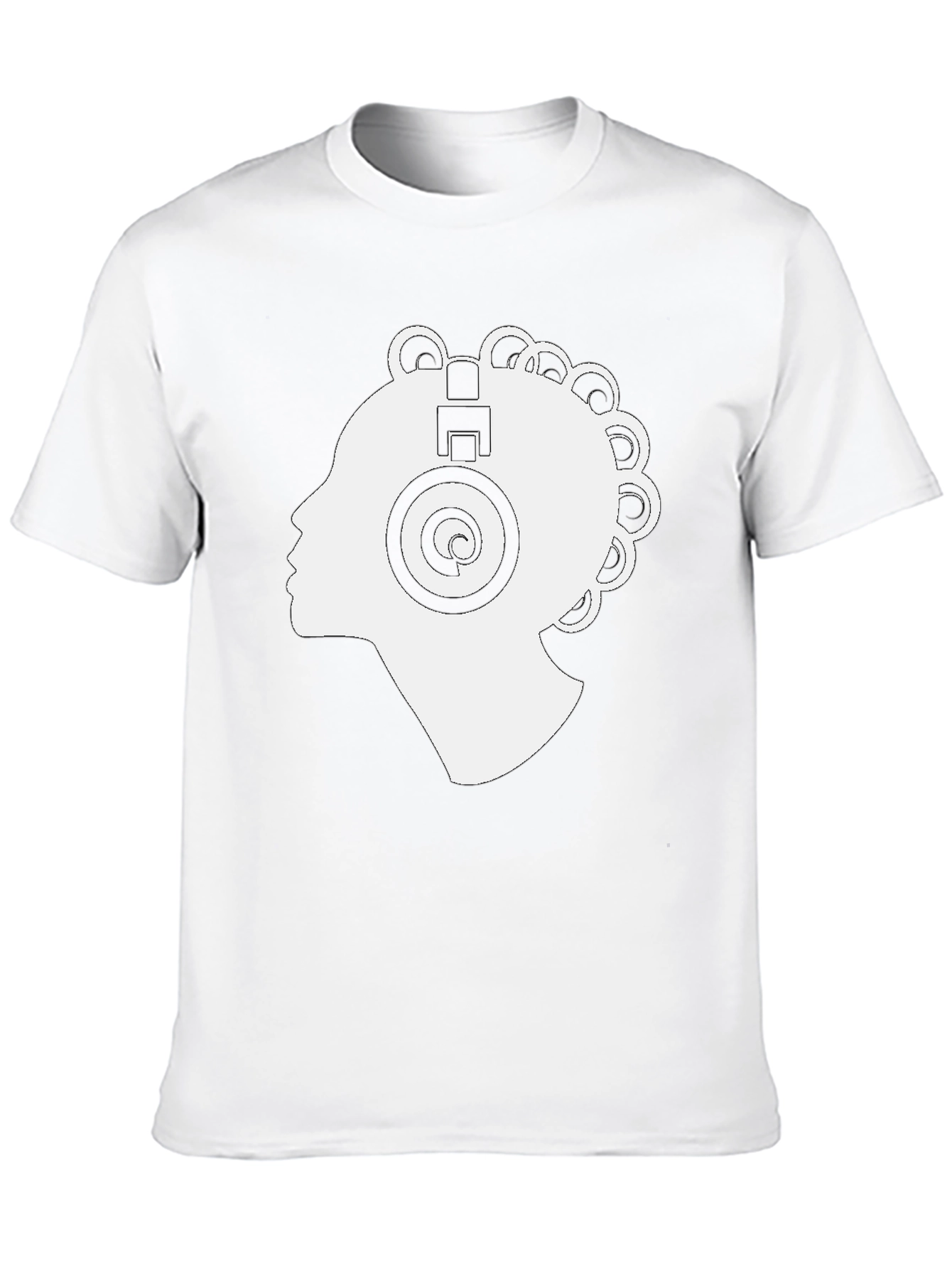 Stylish Black T-Shirt with White Headphone Graphic