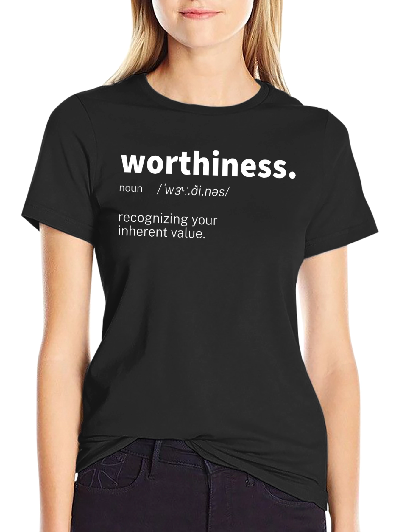 Worthiness Definition Black Graphic Tee