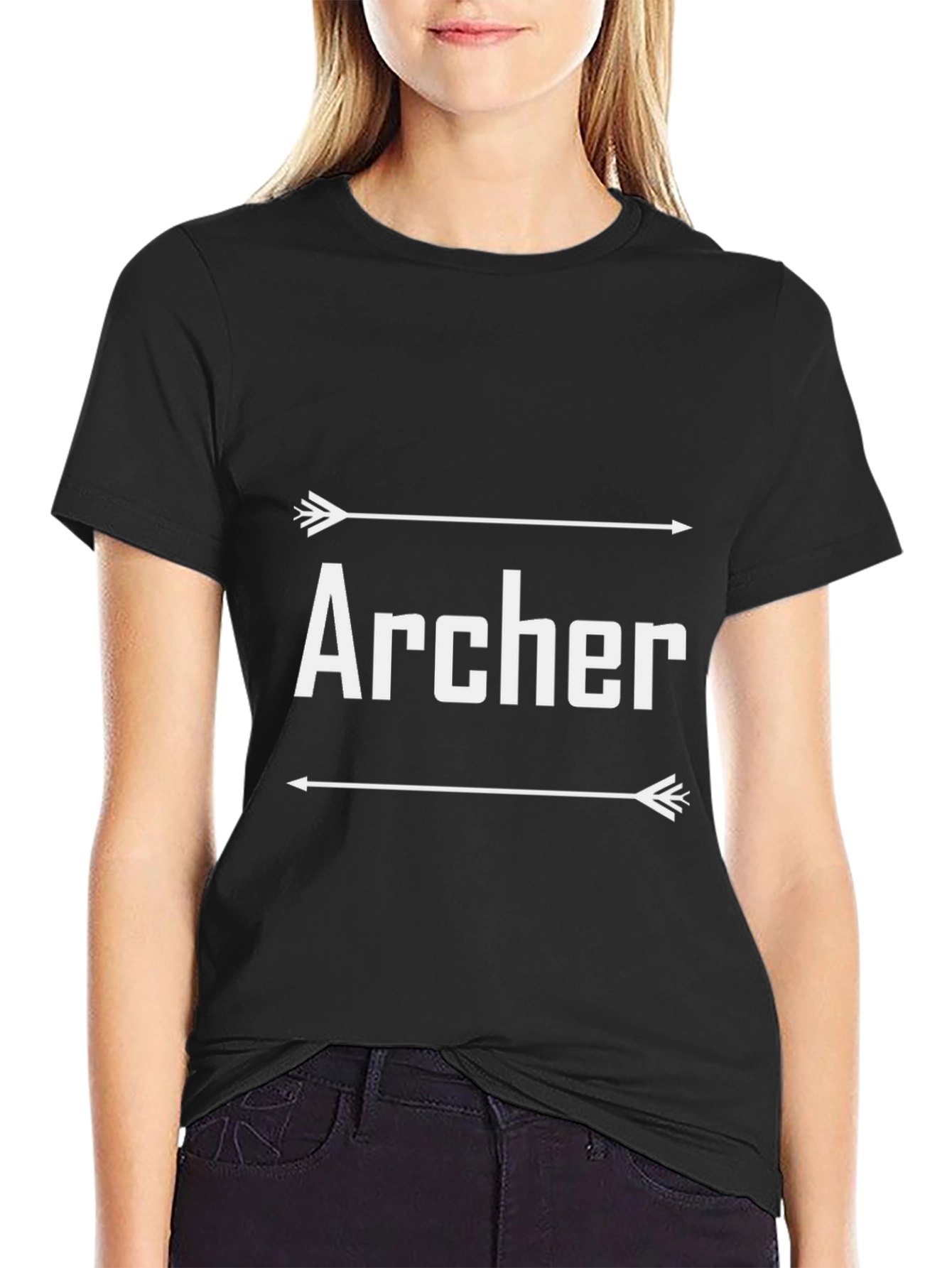 Archer Graphic Tee - Black Cotton T-Shirt