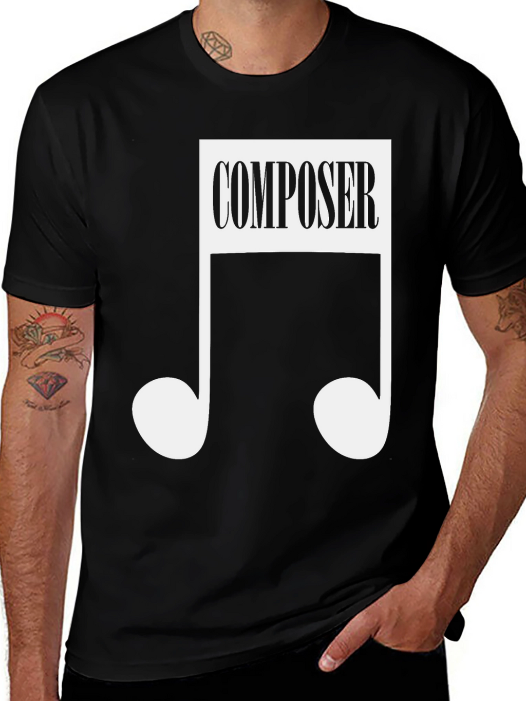 Composer Music Note Black T-Shirt