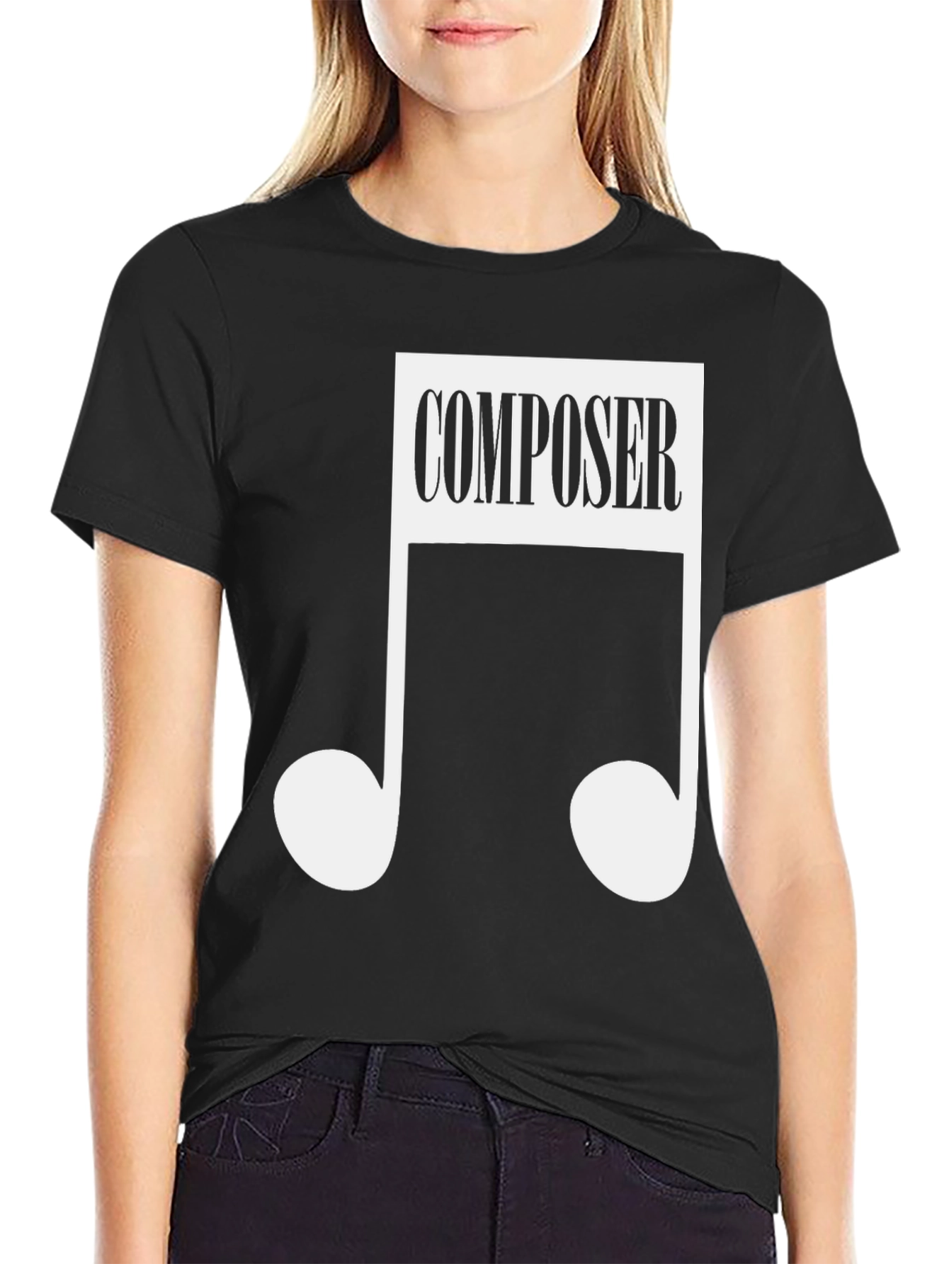 Composer Music Note Black T-Shirt