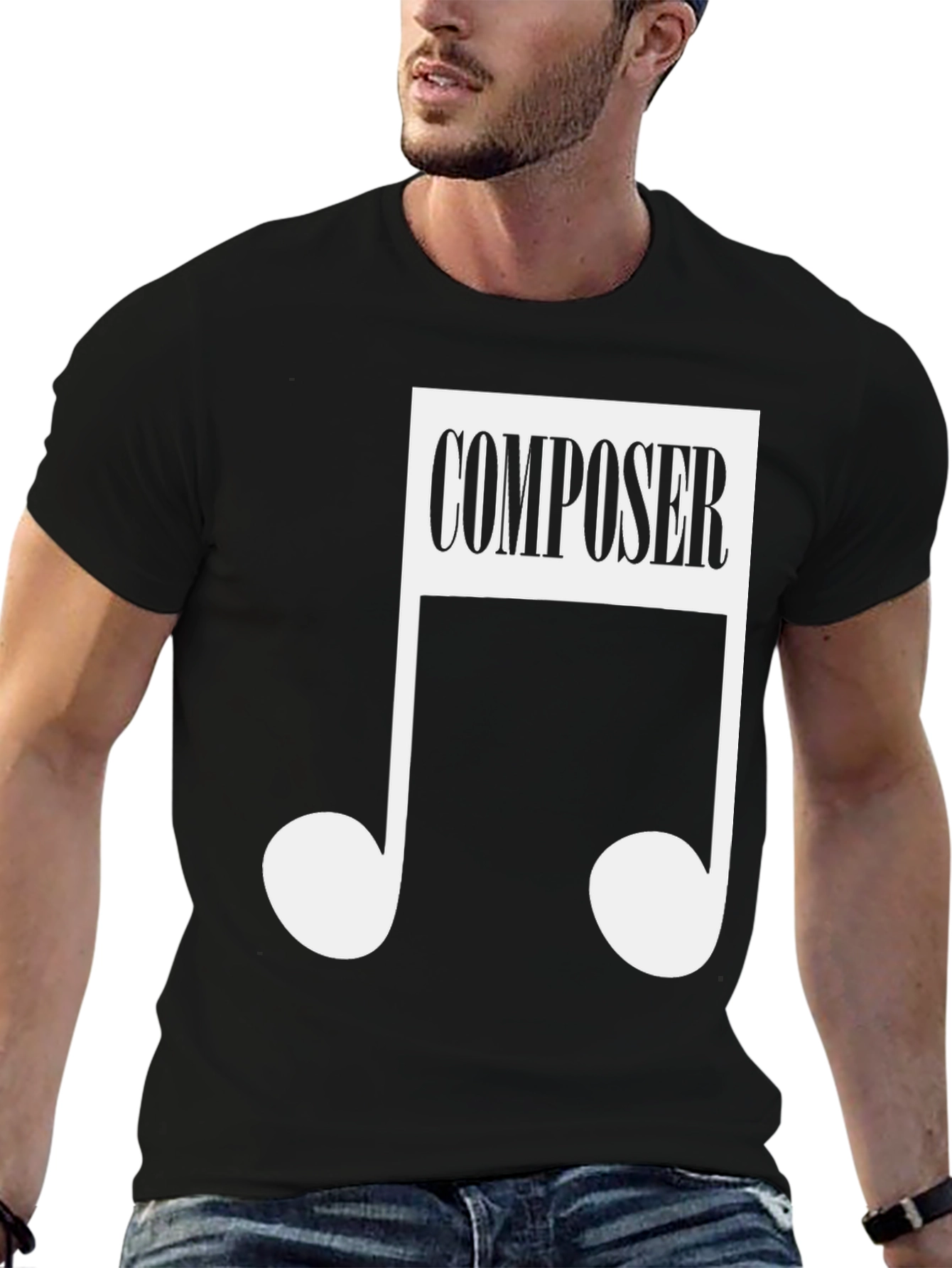 Composer Music Note Black T-Shirt