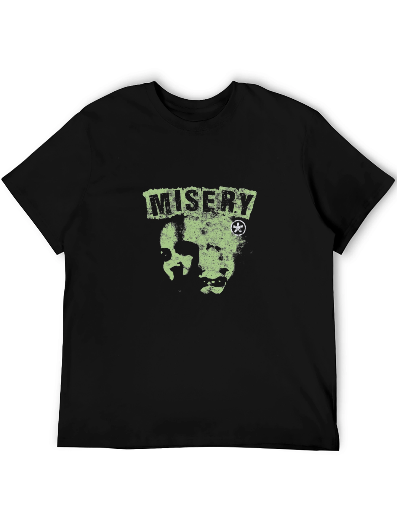 Misery Black T-Shirt with Graphic Print
