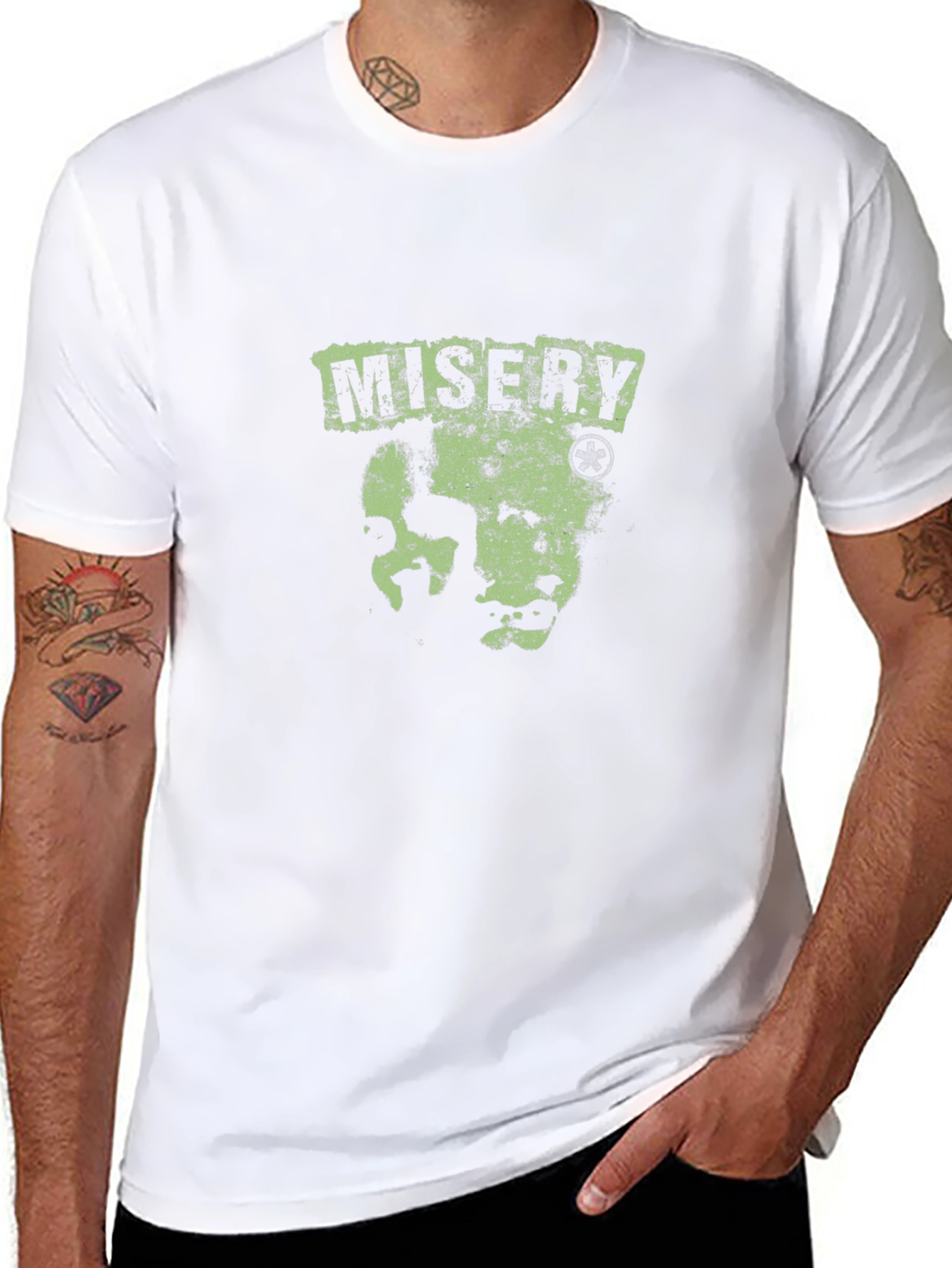 Misery Black T-Shirt with Graphic Print