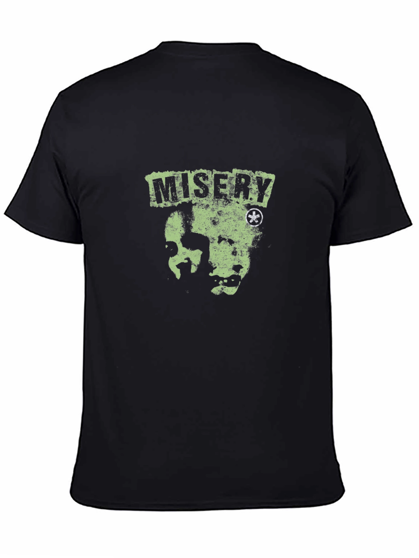 Misery Black T-Shirt with Graphic Print