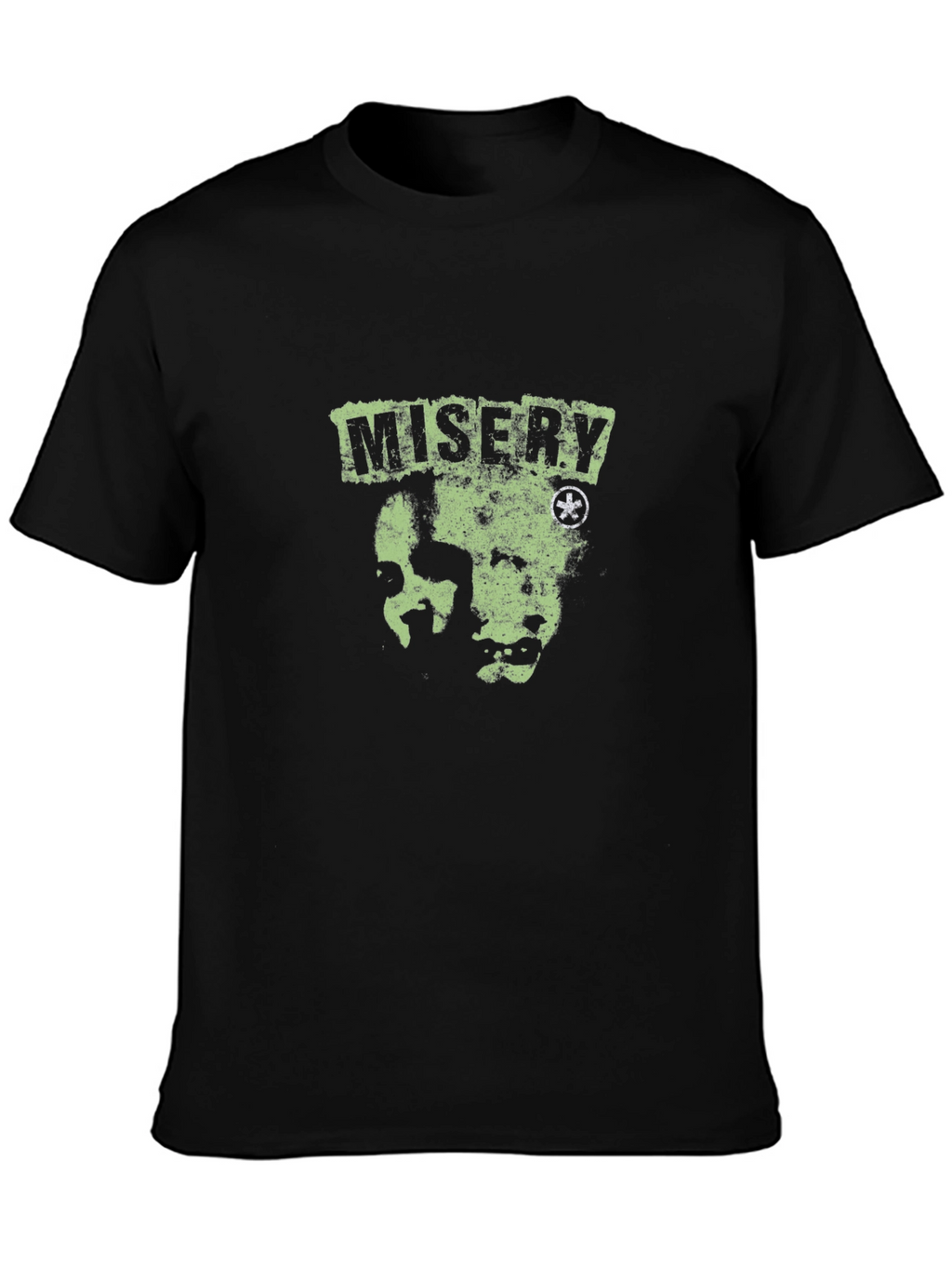 Misery Black T-Shirt with Graphic Print