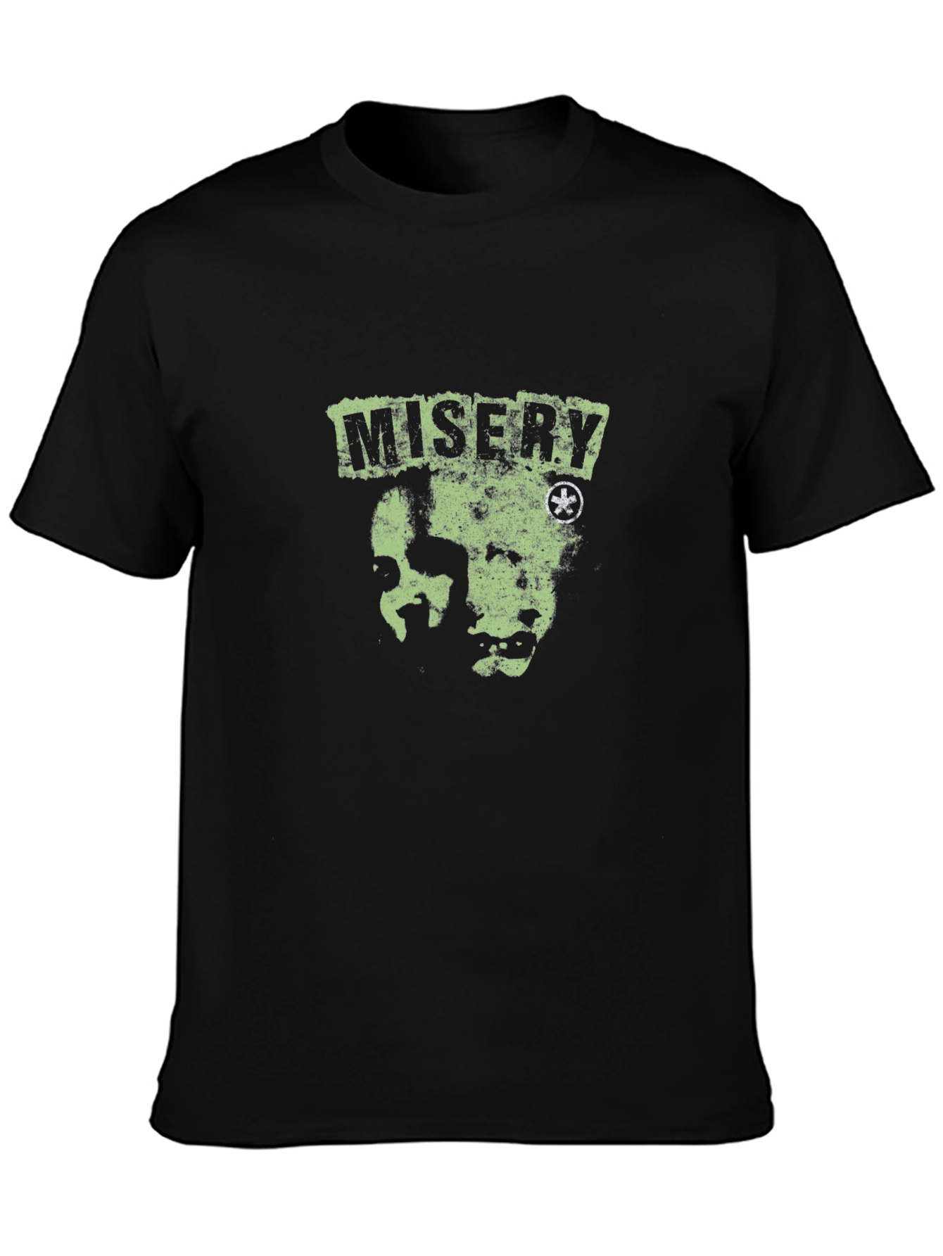 Misery Black T-Shirt with Graphic Print