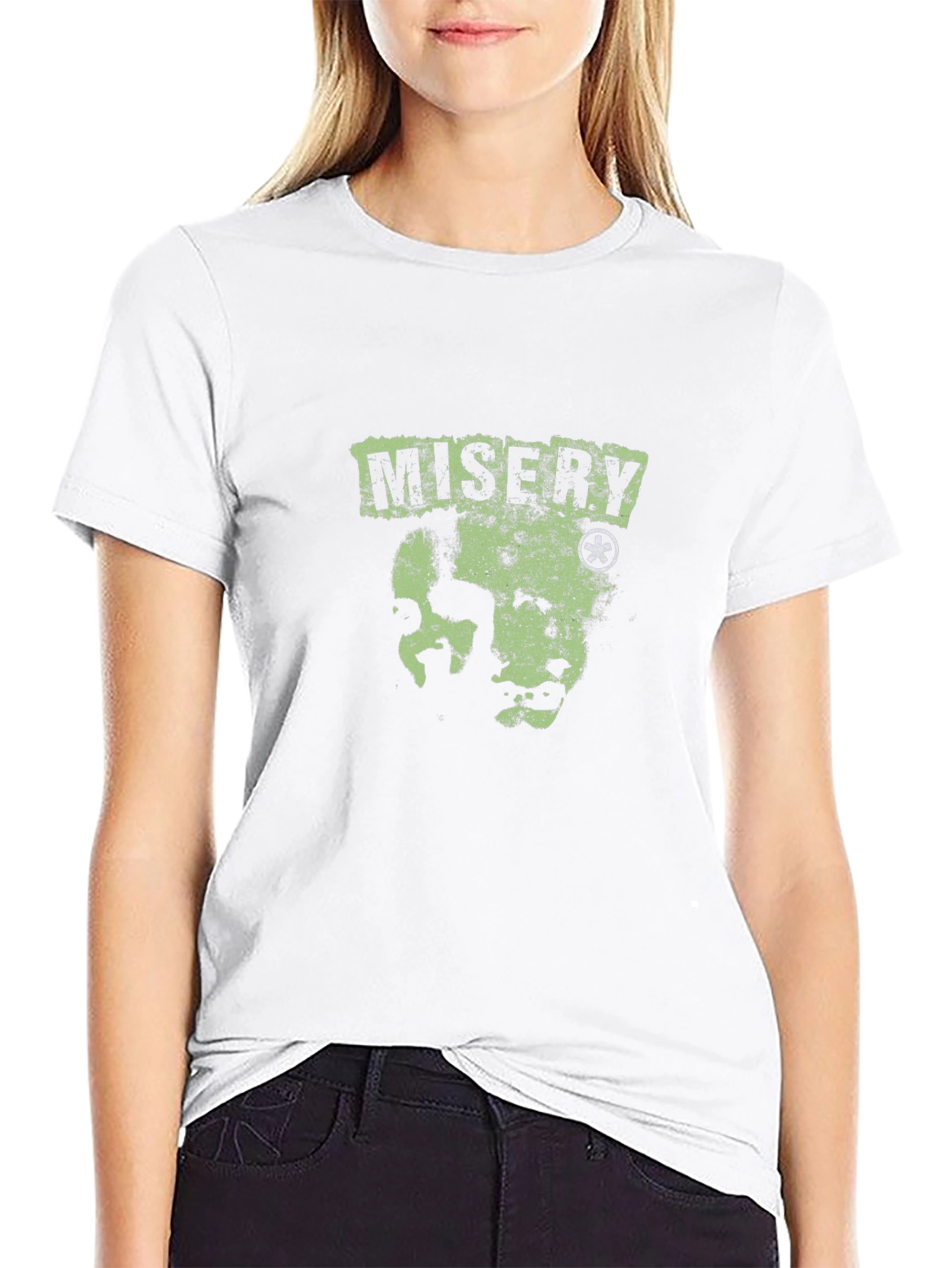 Misery Black T-Shirt with Graphic Print