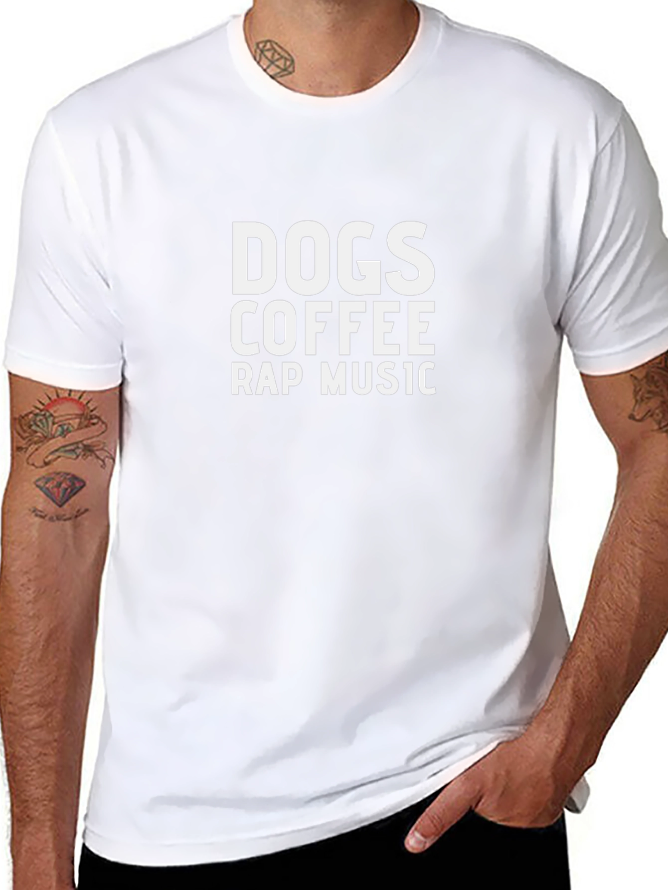 Dogs Coffee Rap Music Graphic T-Shirt