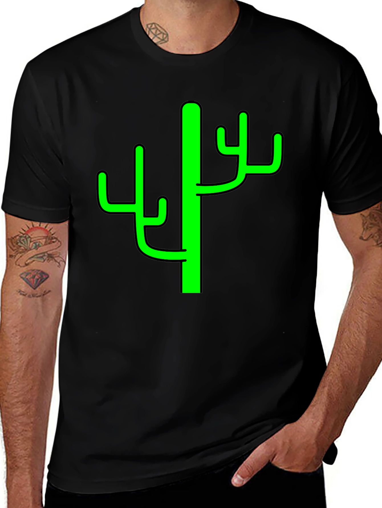 Cactus Graphic Tee - Mens Black T-Shirt