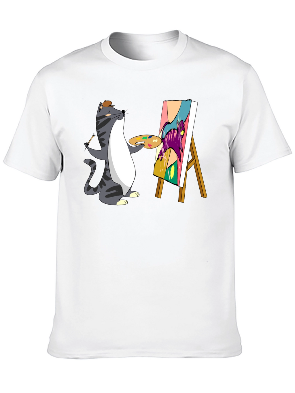 Cat Artist T-Shirt - Funny Graphic Tee