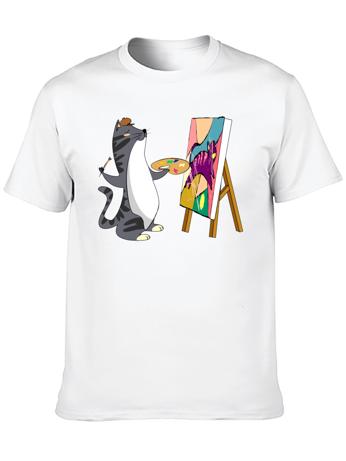 Cat Artist T-Shirt - Funny Graphic Tee