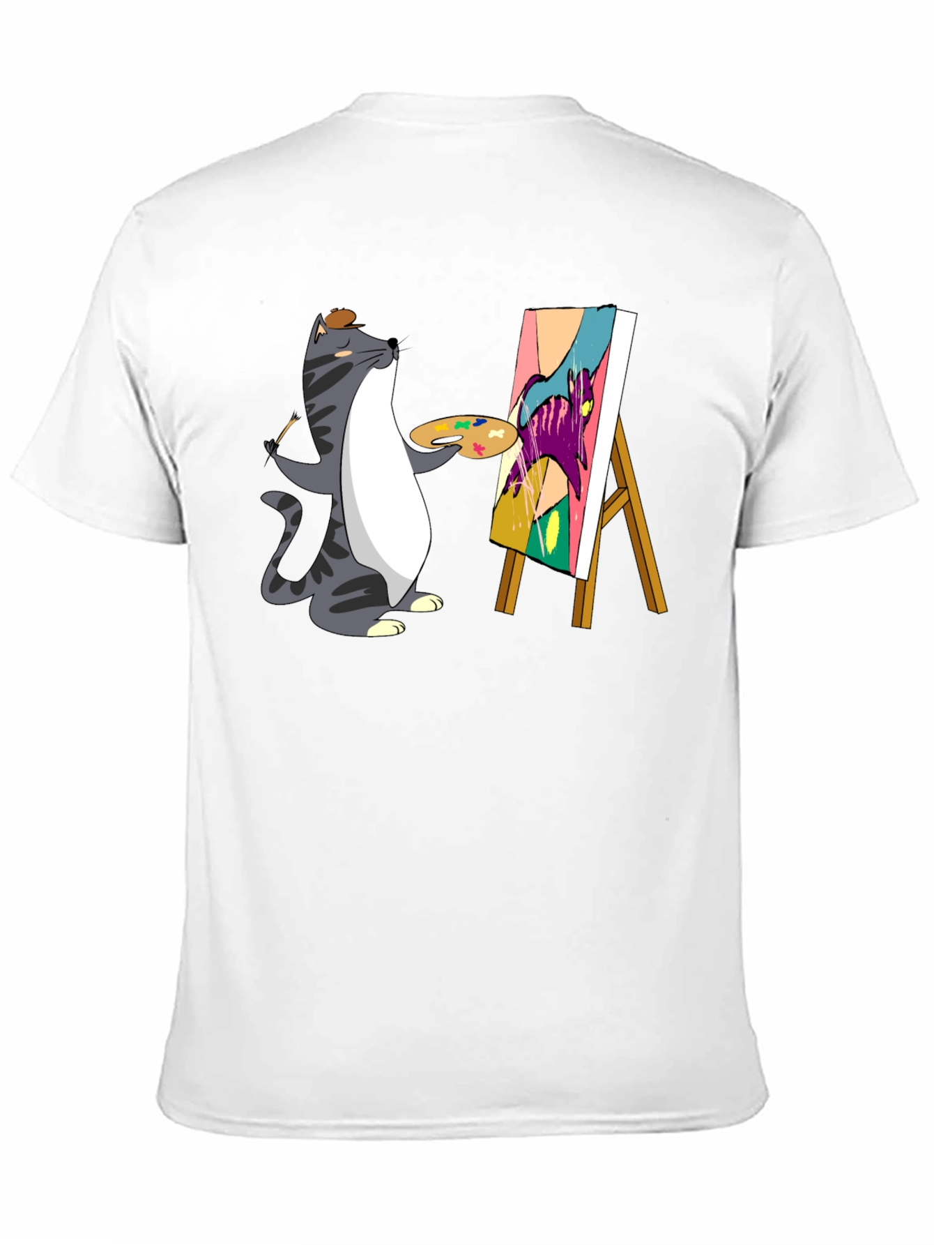 Cat Artist T-Shirt - Funny Graphic Tee