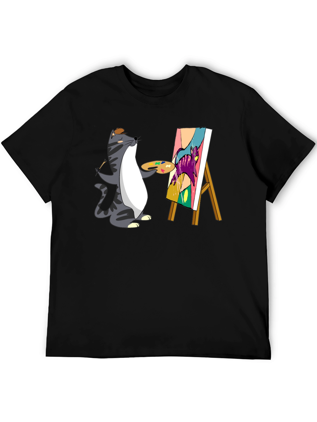 Cat Artist T-Shirt - Funny Graphic Tee