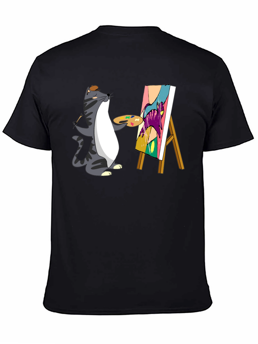 Cat Artist T-Shirt - Funny Graphic Tee