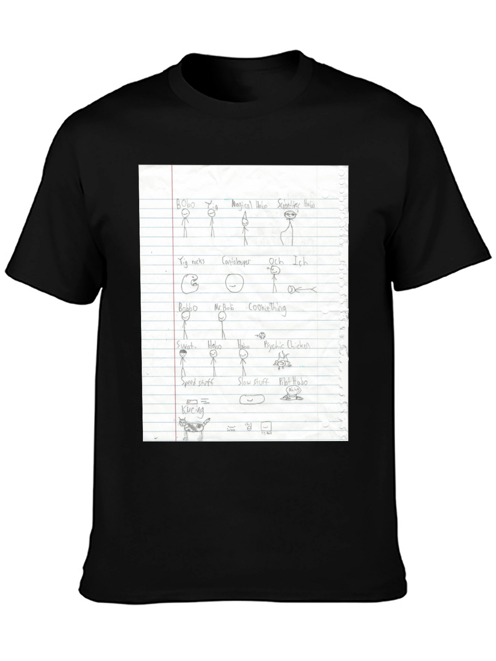 Doodle Sketch T-Shirt - Black