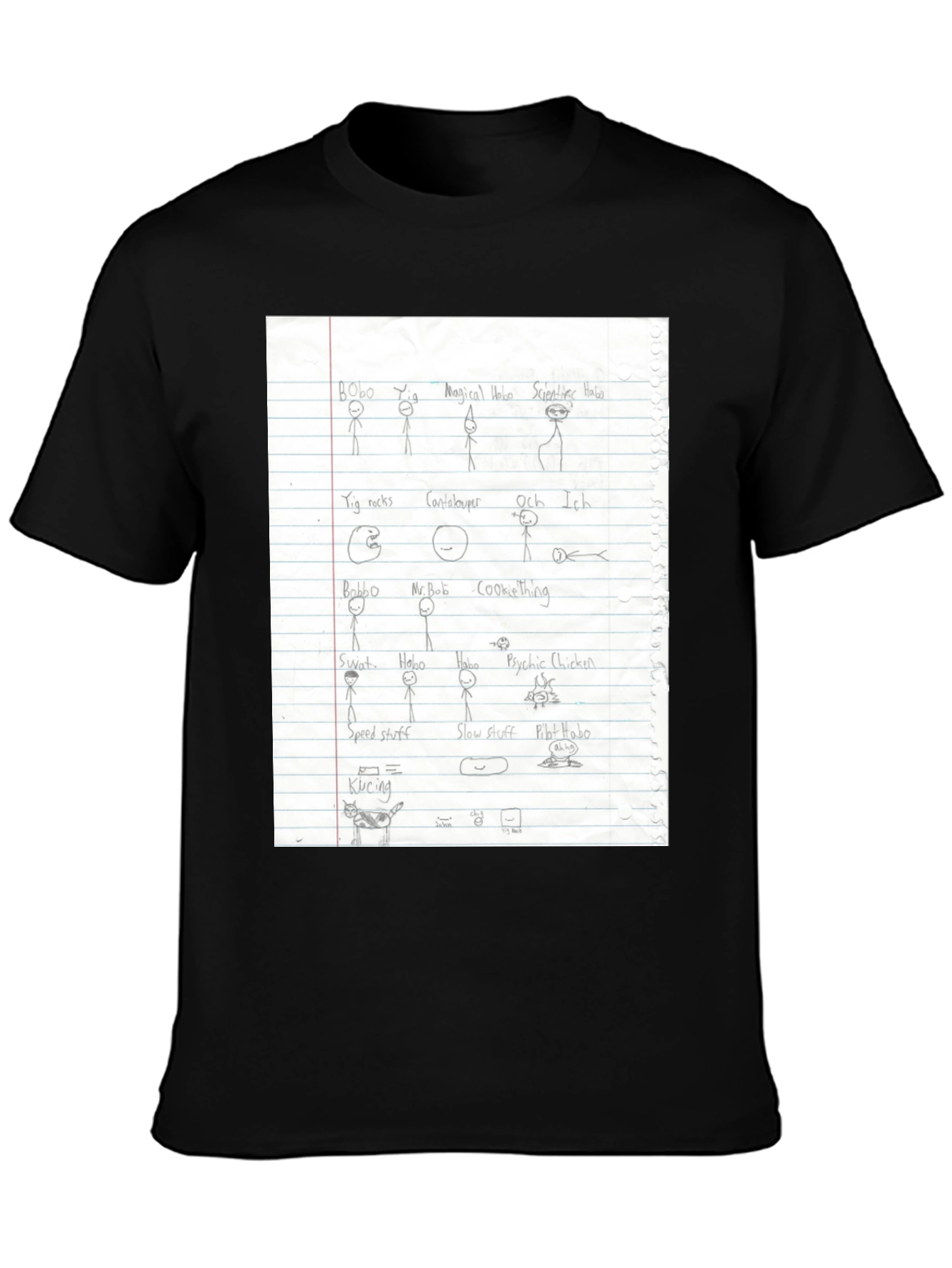 Doodle Sketch T-Shirt - Black