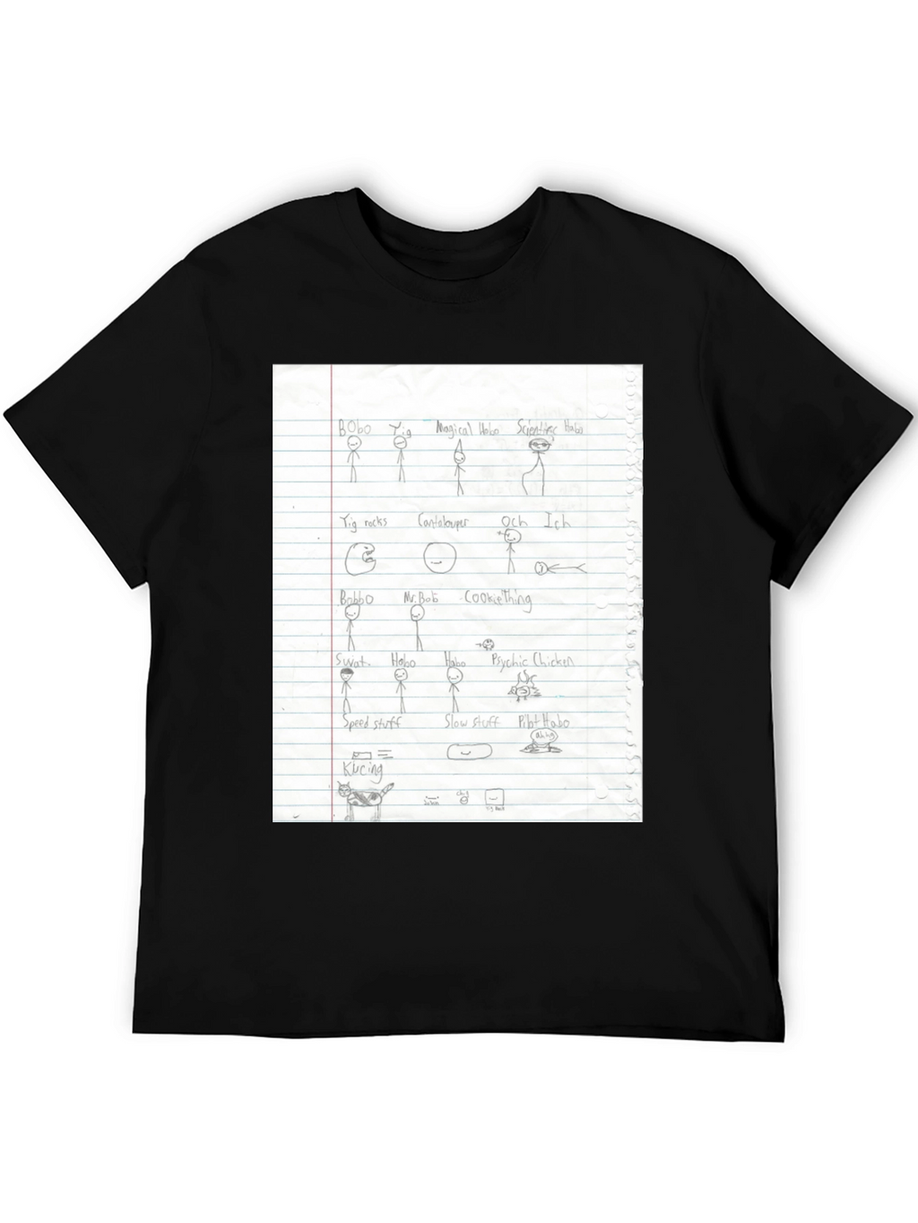 Doodle Sketch T-Shirt - Black