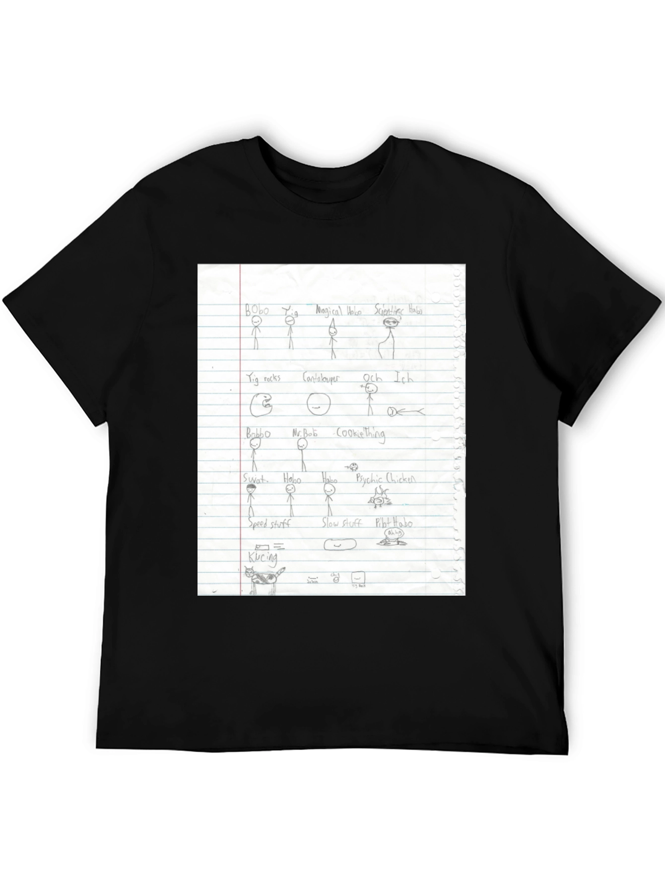 Doodle Sketch T-Shirt - Black