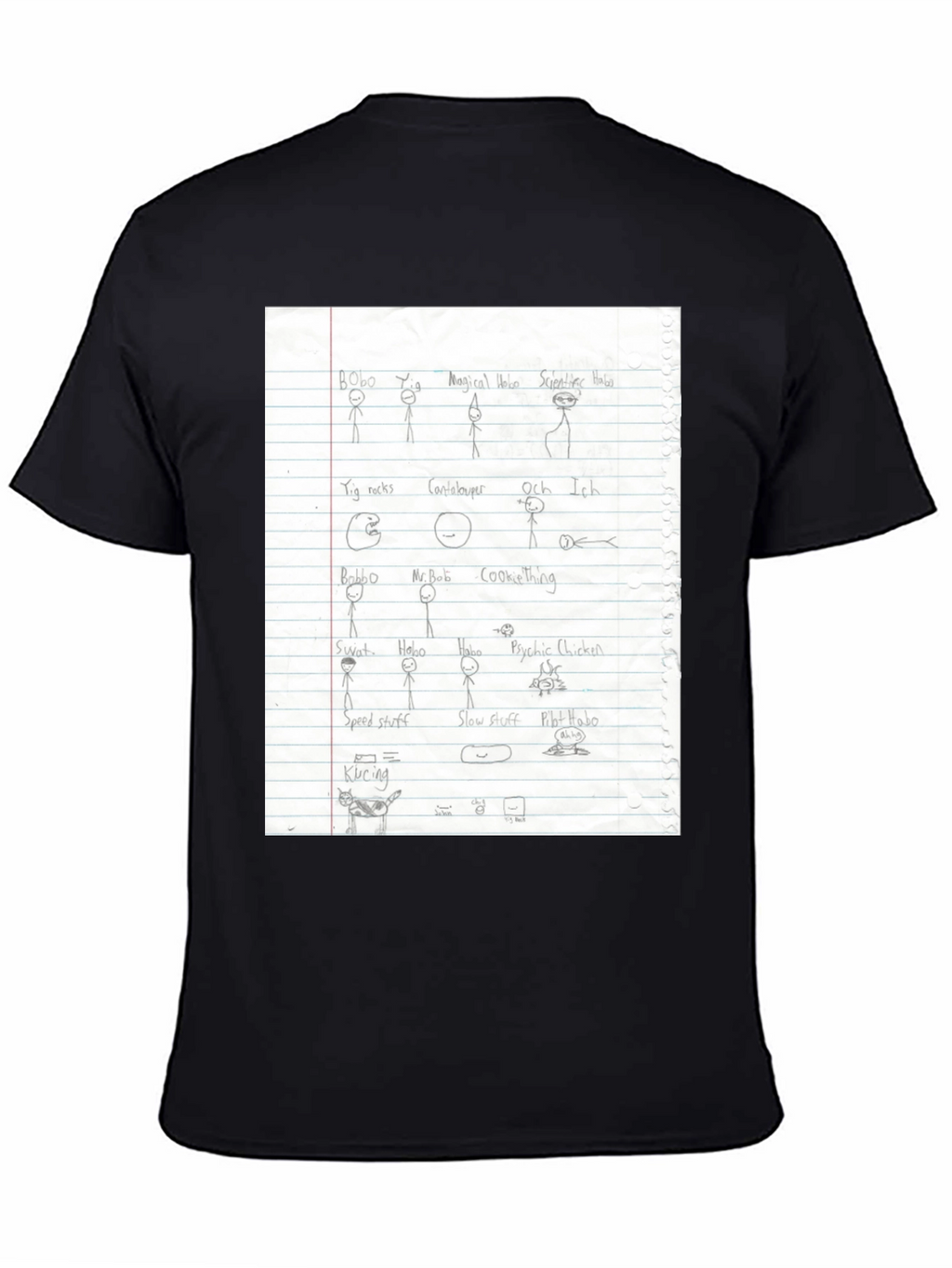 Doodle Sketch T-Shirt - Black