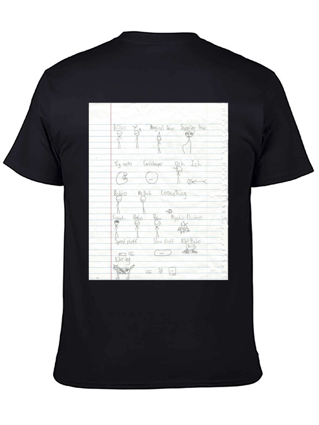 Doodle Sketch T-Shirt - Black