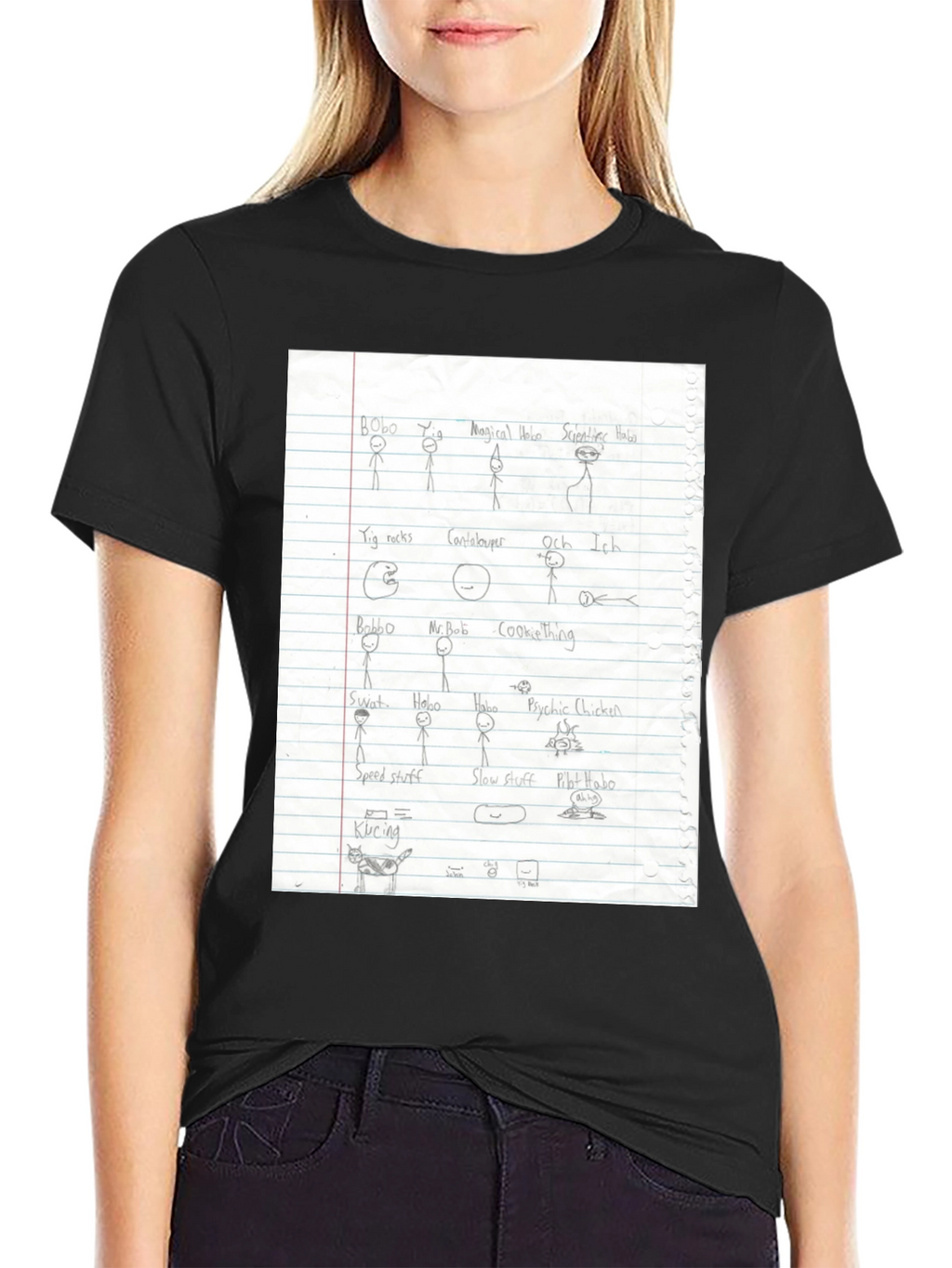 Doodle Sketch T-Shirt - Black