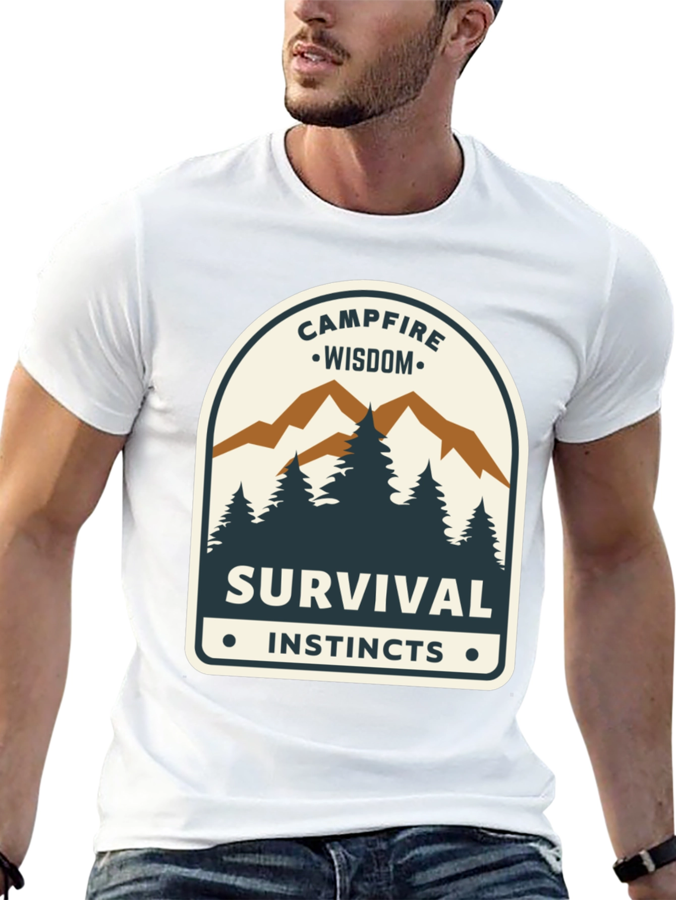 Campfire Wisdom Survival Instincts Graphic Tee