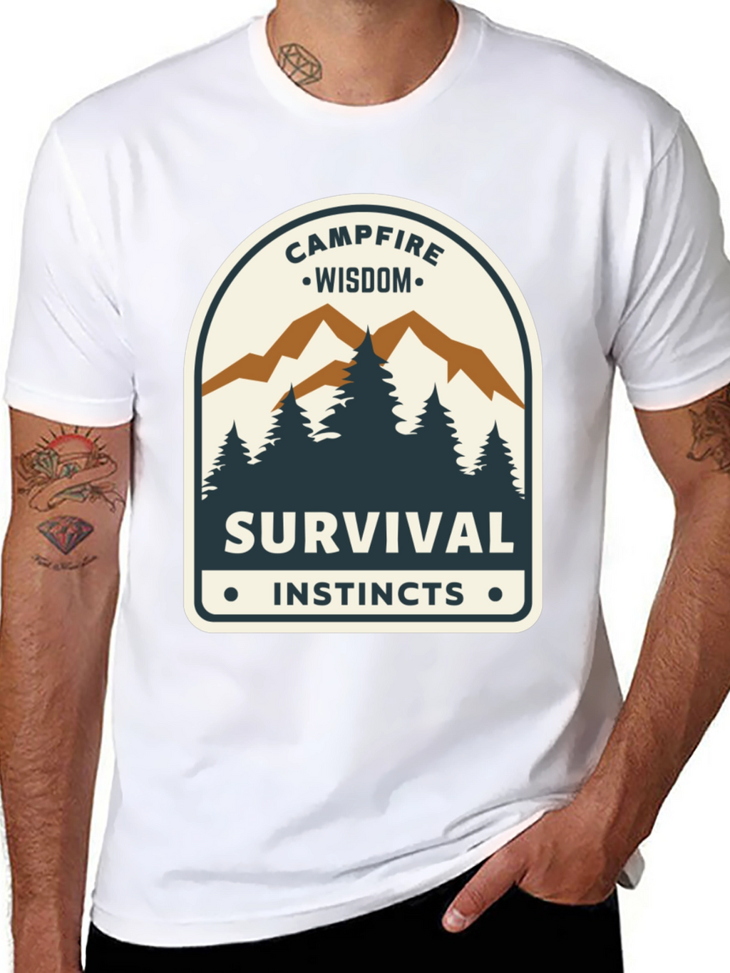 Campfire Wisdom Survival Instincts Graphic Tee