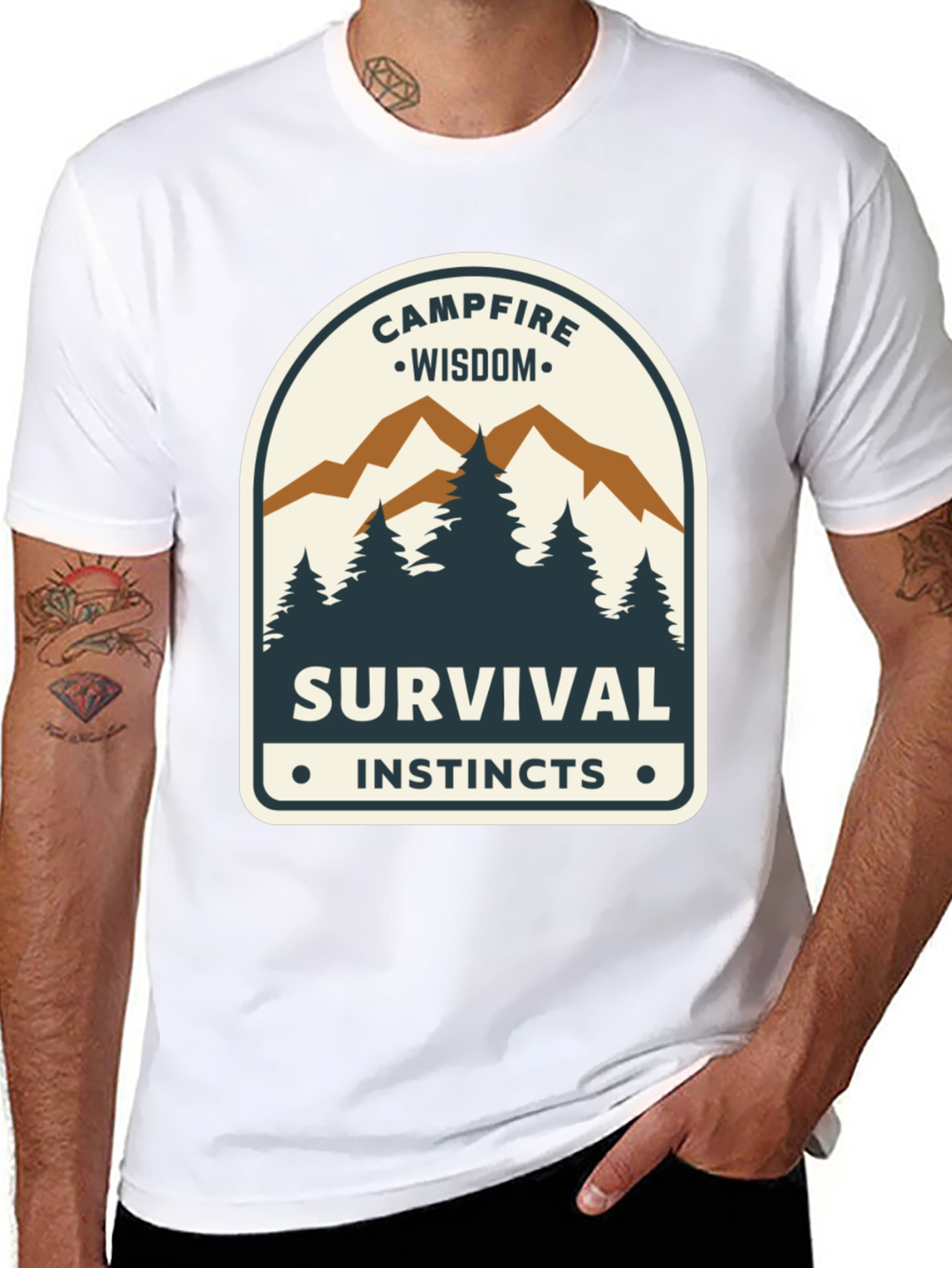 Campfire Wisdom Survival Instincts Graphic Tee