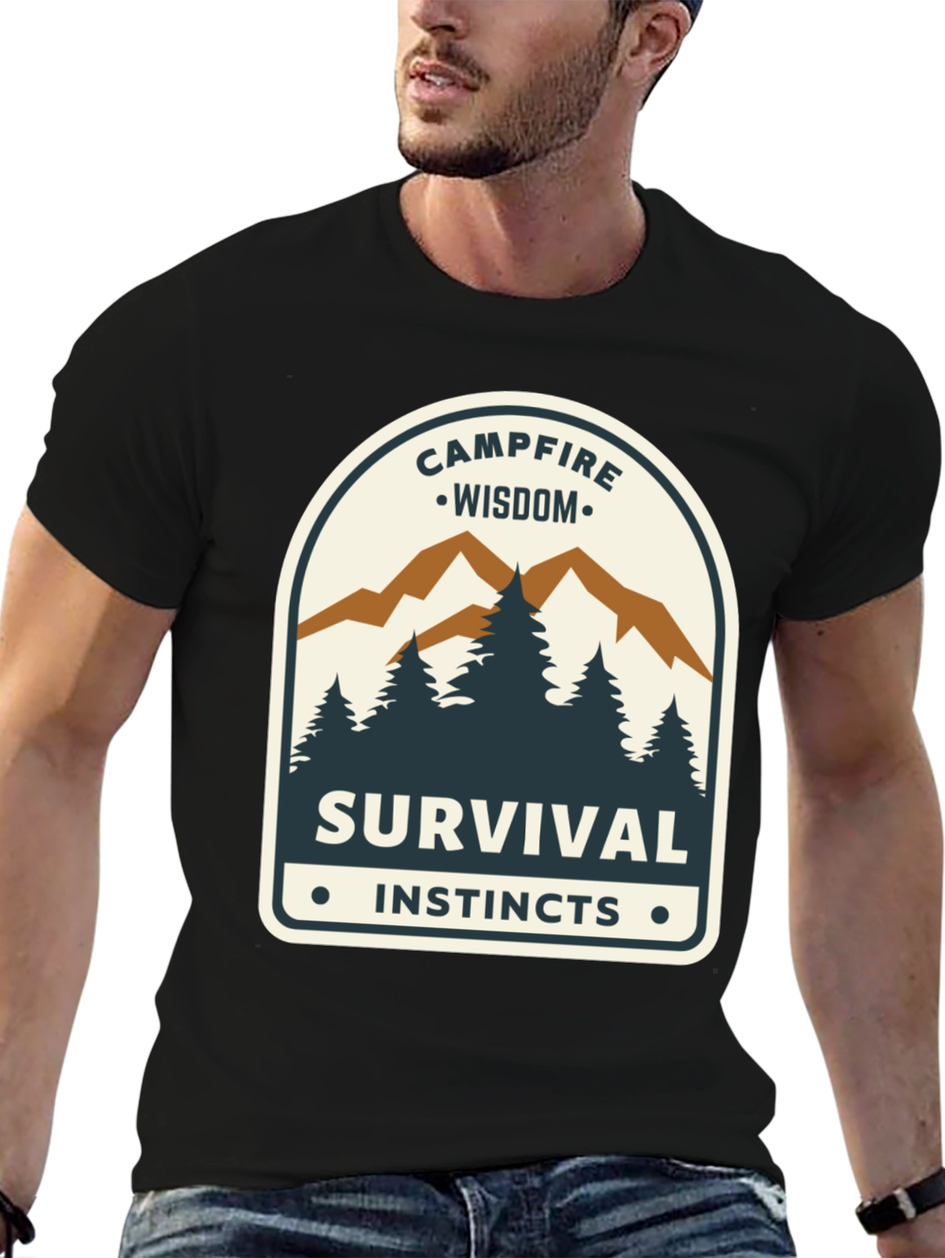 Campfire Wisdom Survival Instincts Graphic Tee
