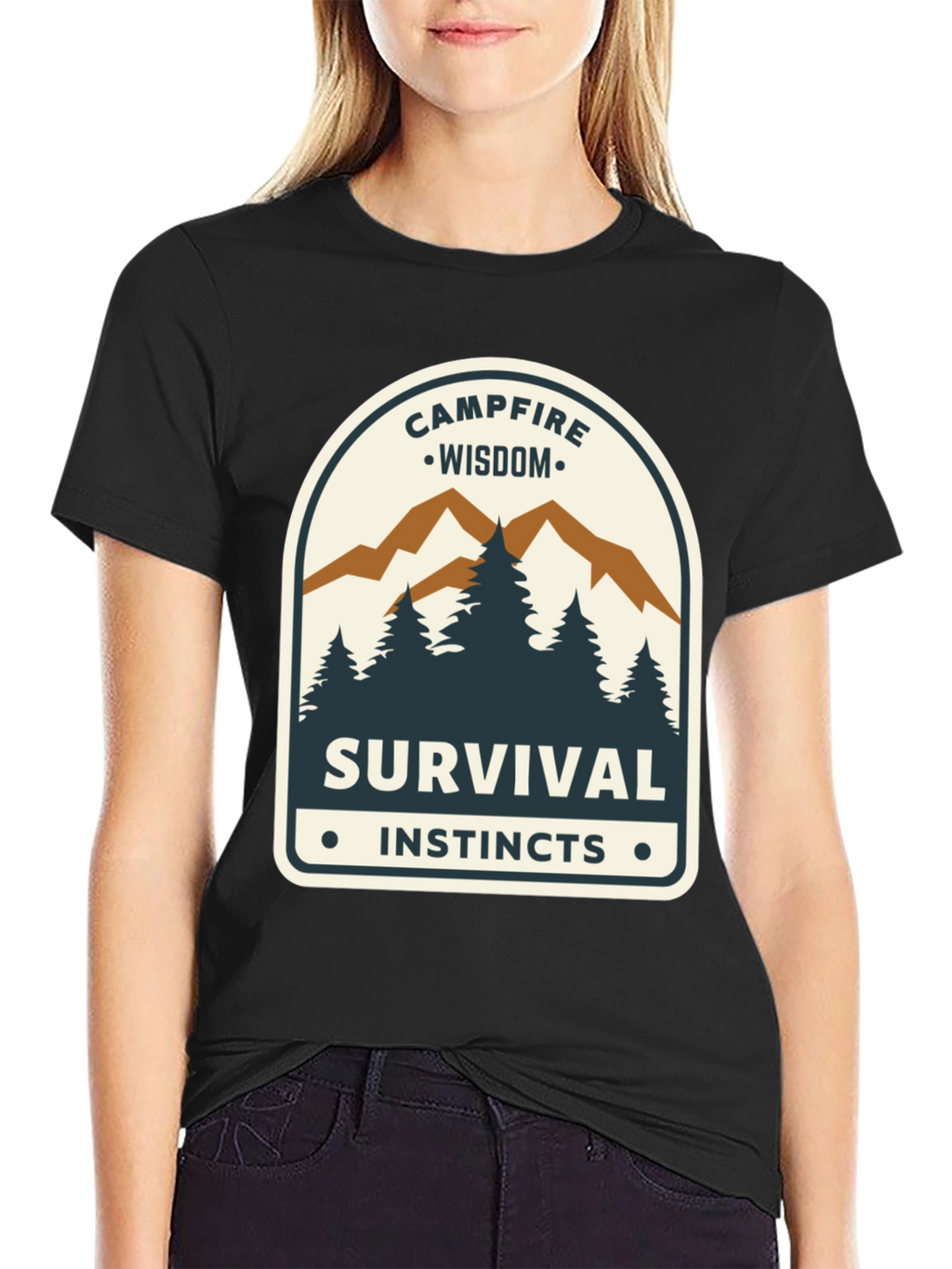 Campfire Wisdom Survival Instincts Graphic Tee