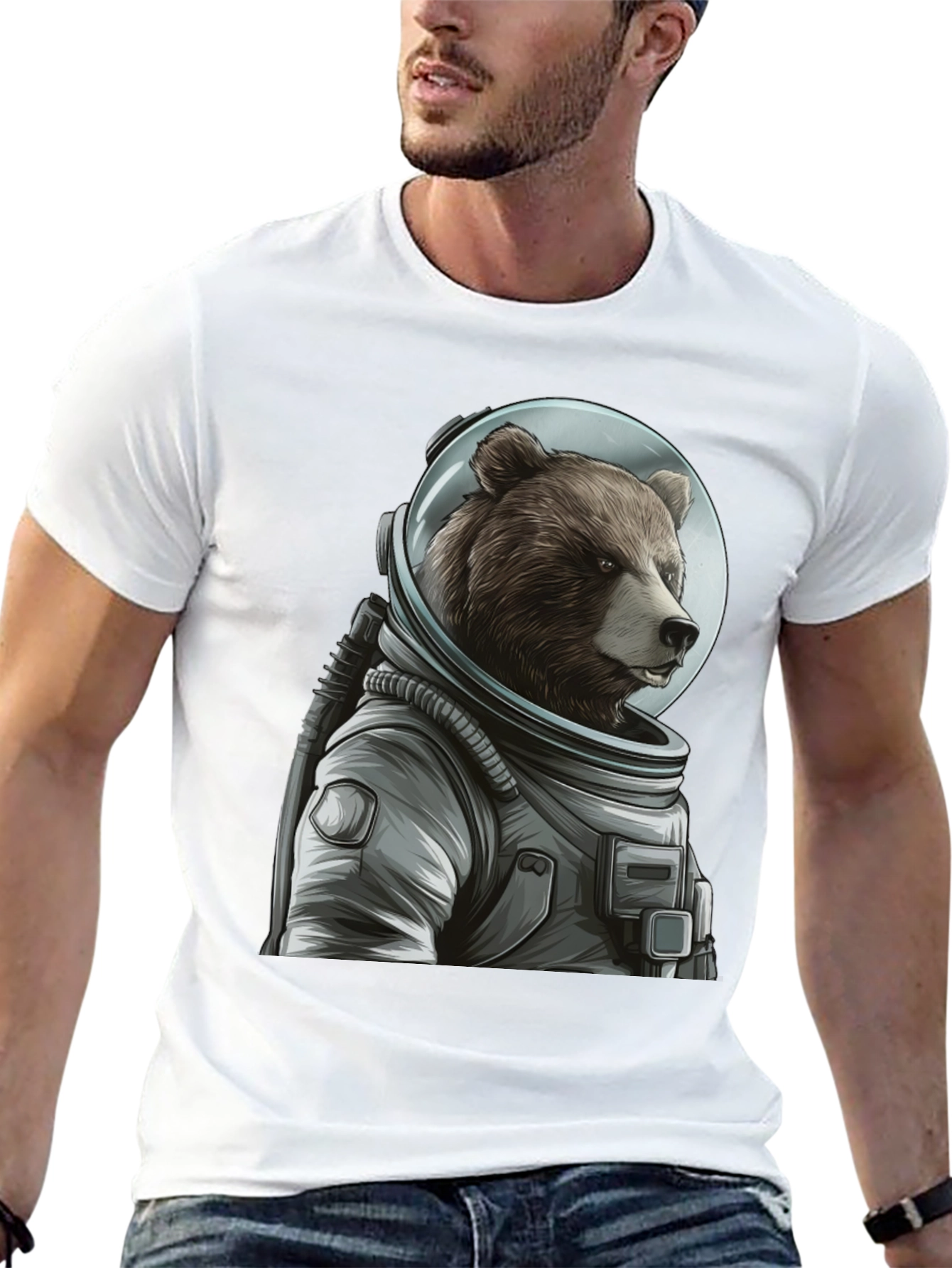 Bear Astronaut Graphic T-Shirt - Space Explorer