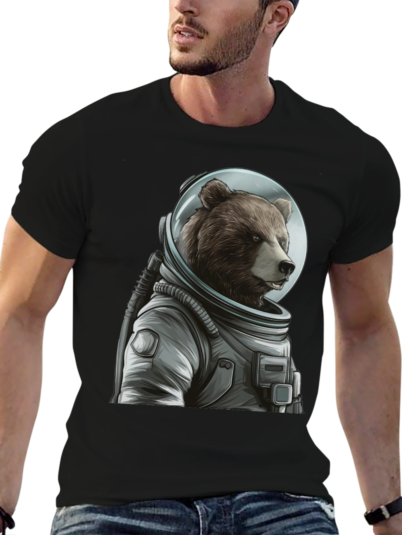 Bear Astronaut Graphic T-Shirt - Space Explorer