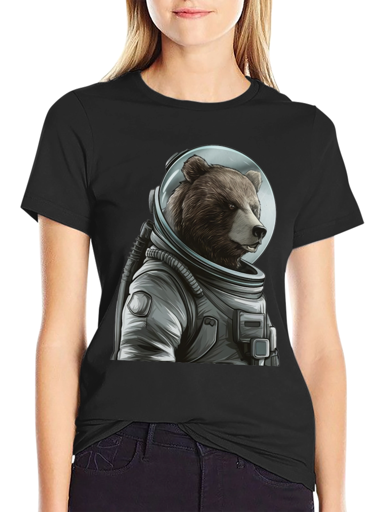 Bear Astronaut Graphic T-Shirt - Space Explorer