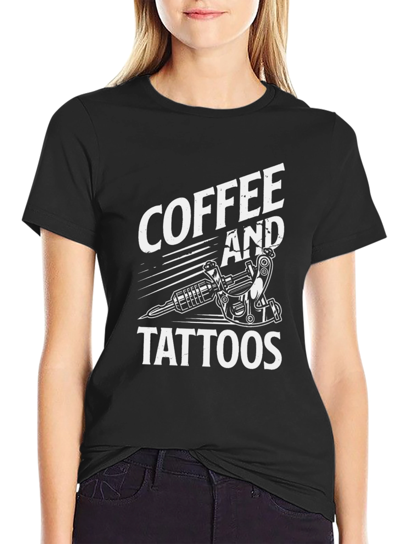 Coffee and Tattoos Graphic Tee - Black