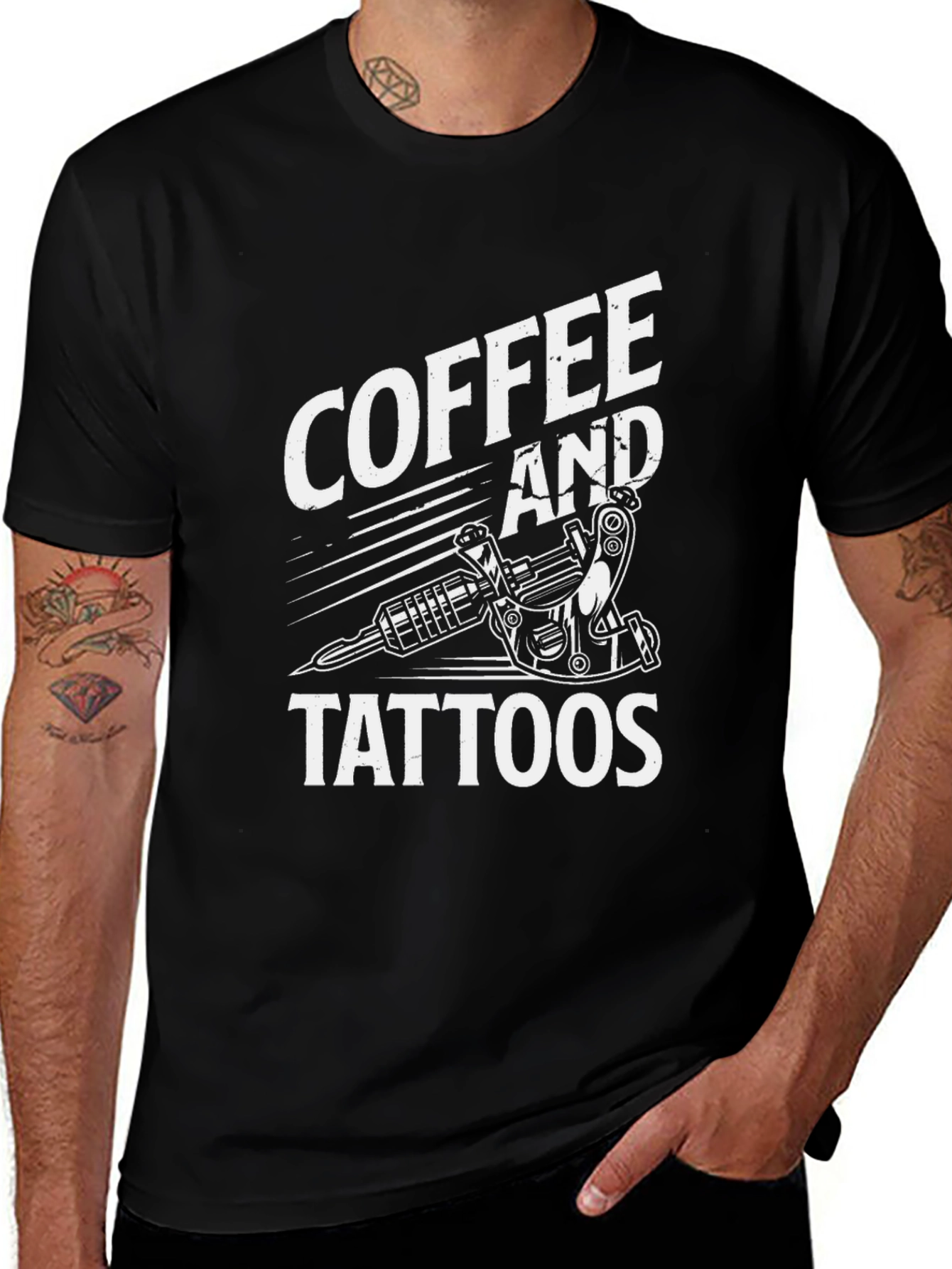 Coffee and Tattoos Graphic Tee - Black