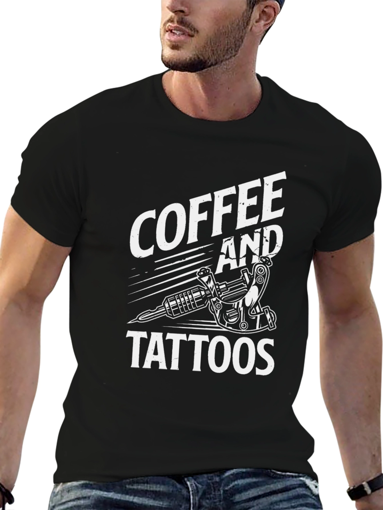 Coffee and Tattoos Graphic Tee - Black