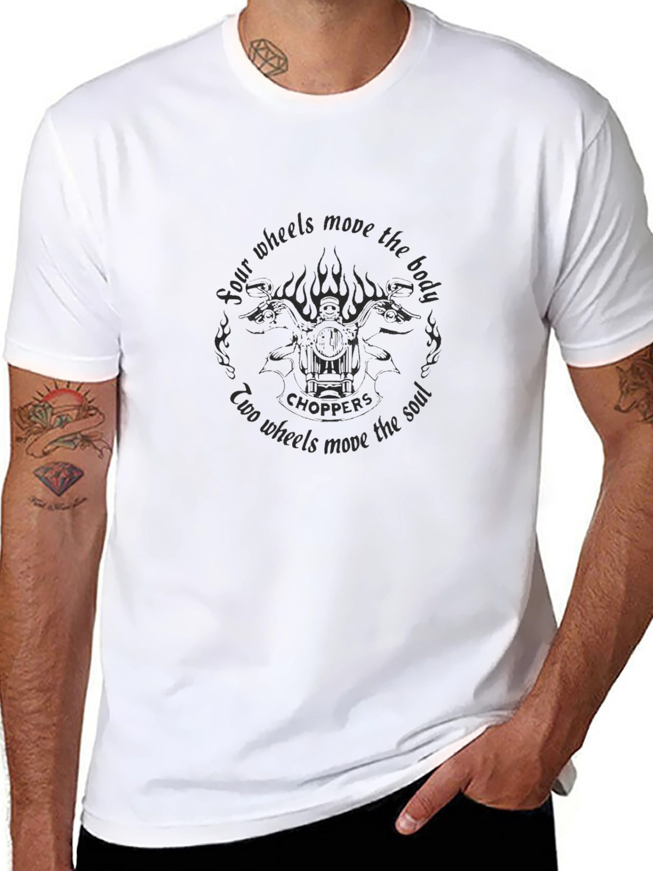 Choppers T-Shirt: Four Wheels Move The Body