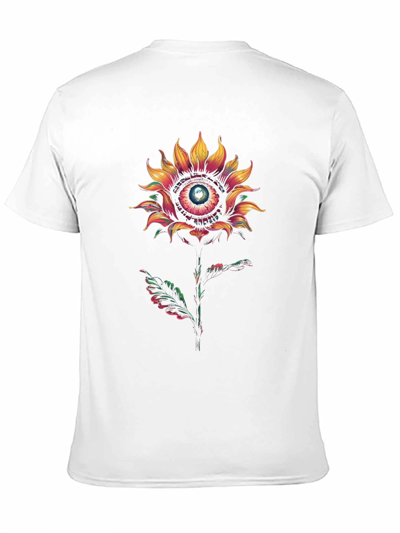 Eye See You Sunflower Graphic Tee - Modern Black Cotton T-Shirt