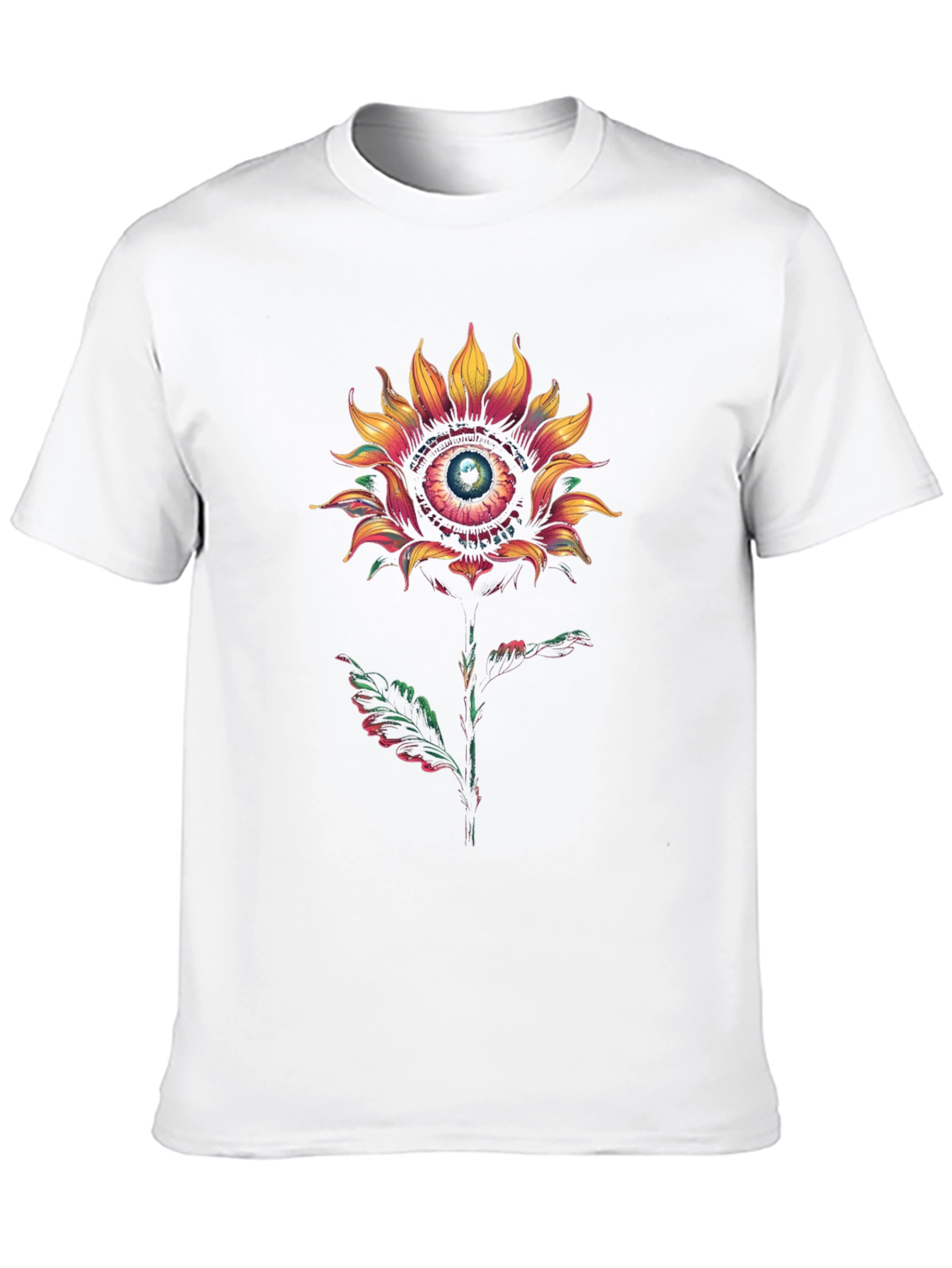 Eye See You Sunflower Graphic Tee - Modern Black Cotton T-Shirt