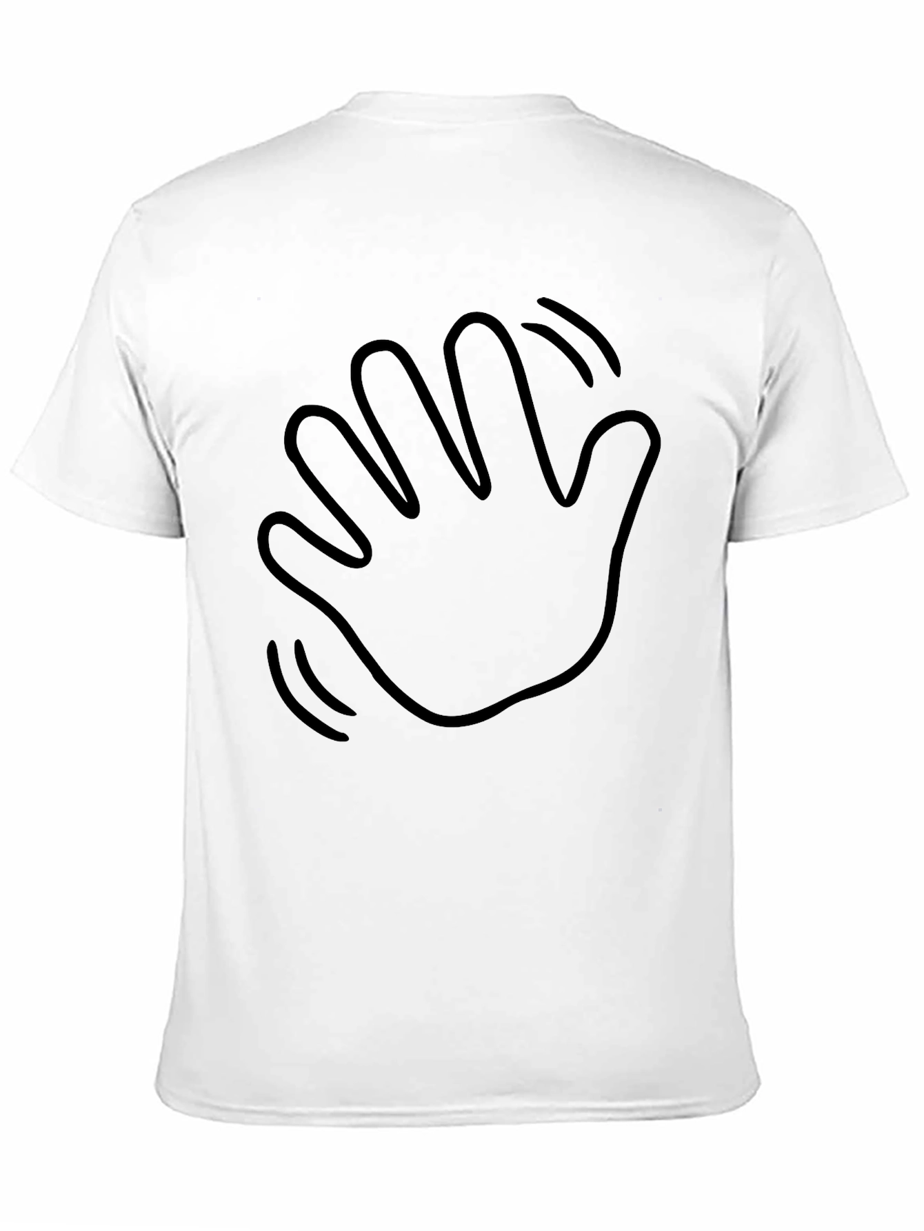 Waving Hand Black Graphic Tee - Casual Comfort