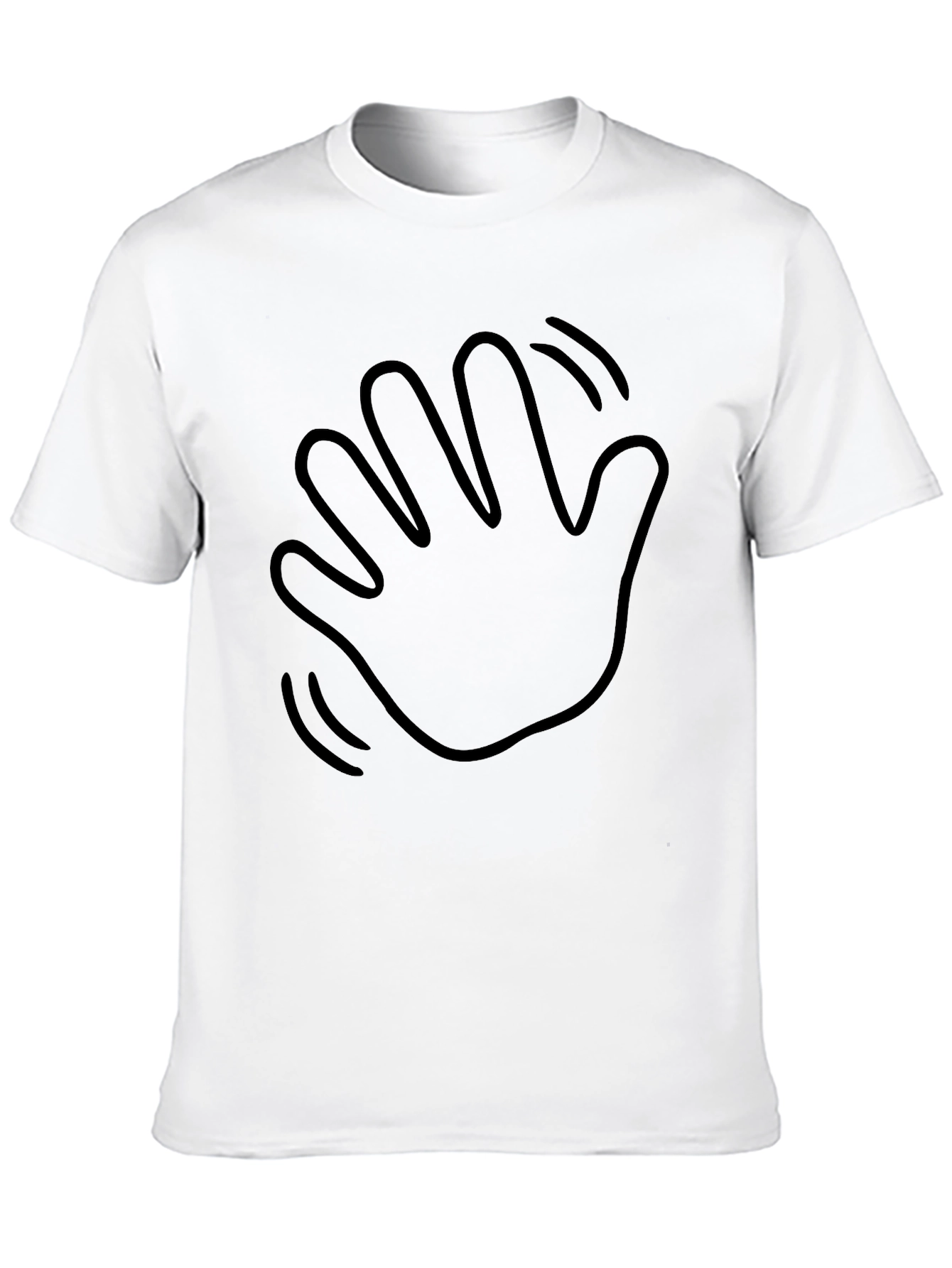 Waving Hand Black Graphic Tee - Casual Comfort