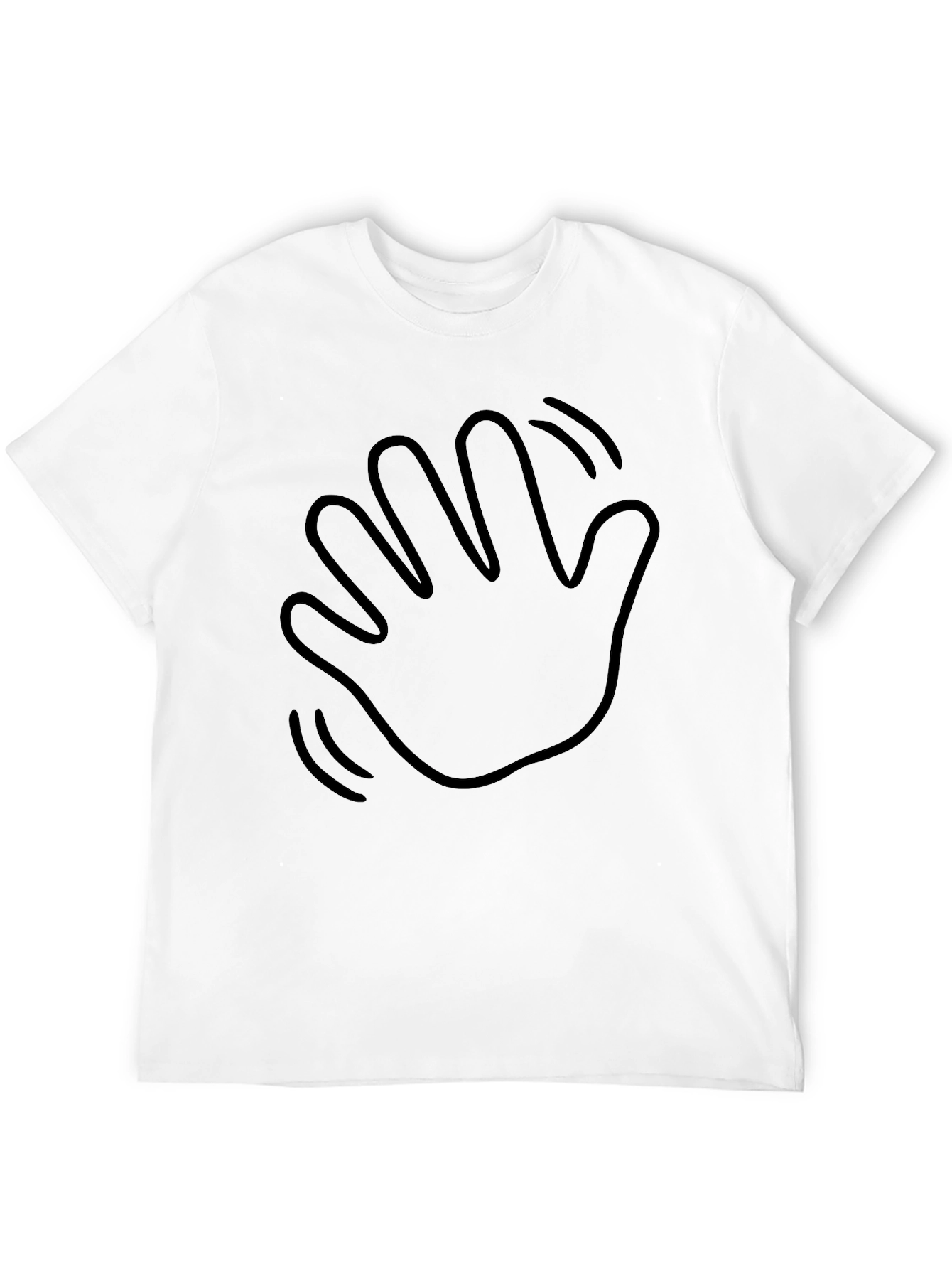 Waving Hand Black Graphic Tee - Casual Comfort