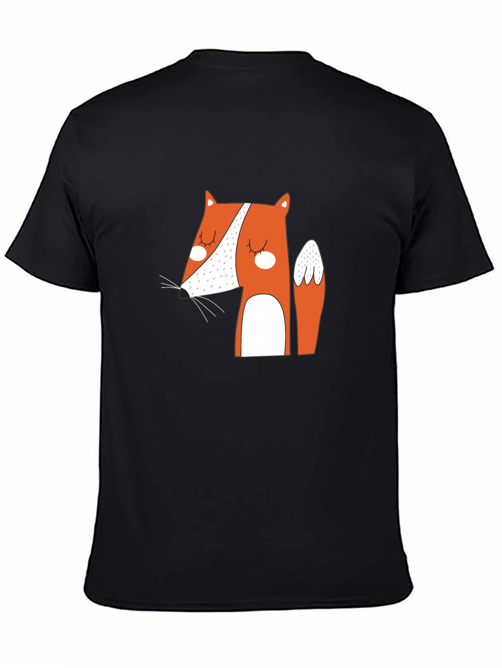 Cute Fox Graphic Black T-Shirt