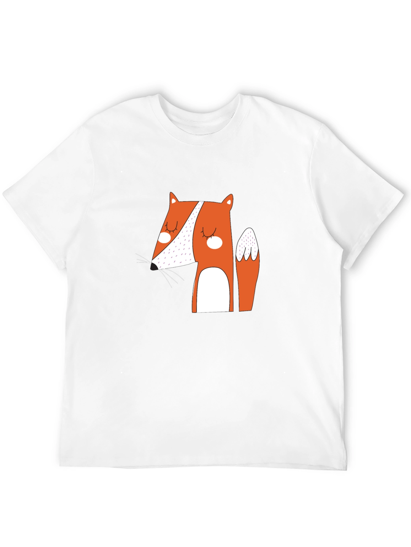 Cute Fox Graphic Black T-Shirt
