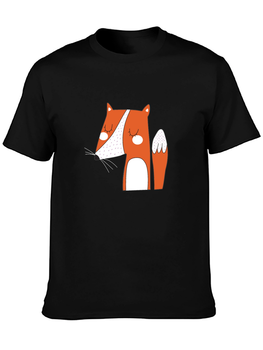 Cute Fox Graphic Black T-Shirt