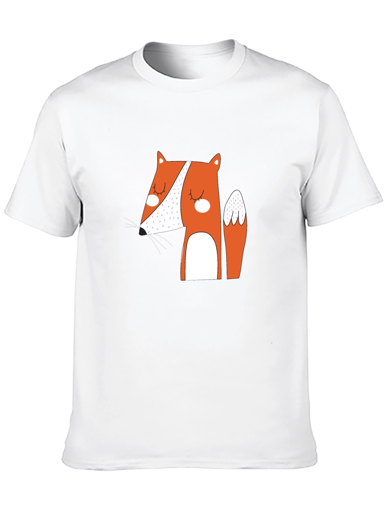 Cute Fox Graphic Black T-Shirt