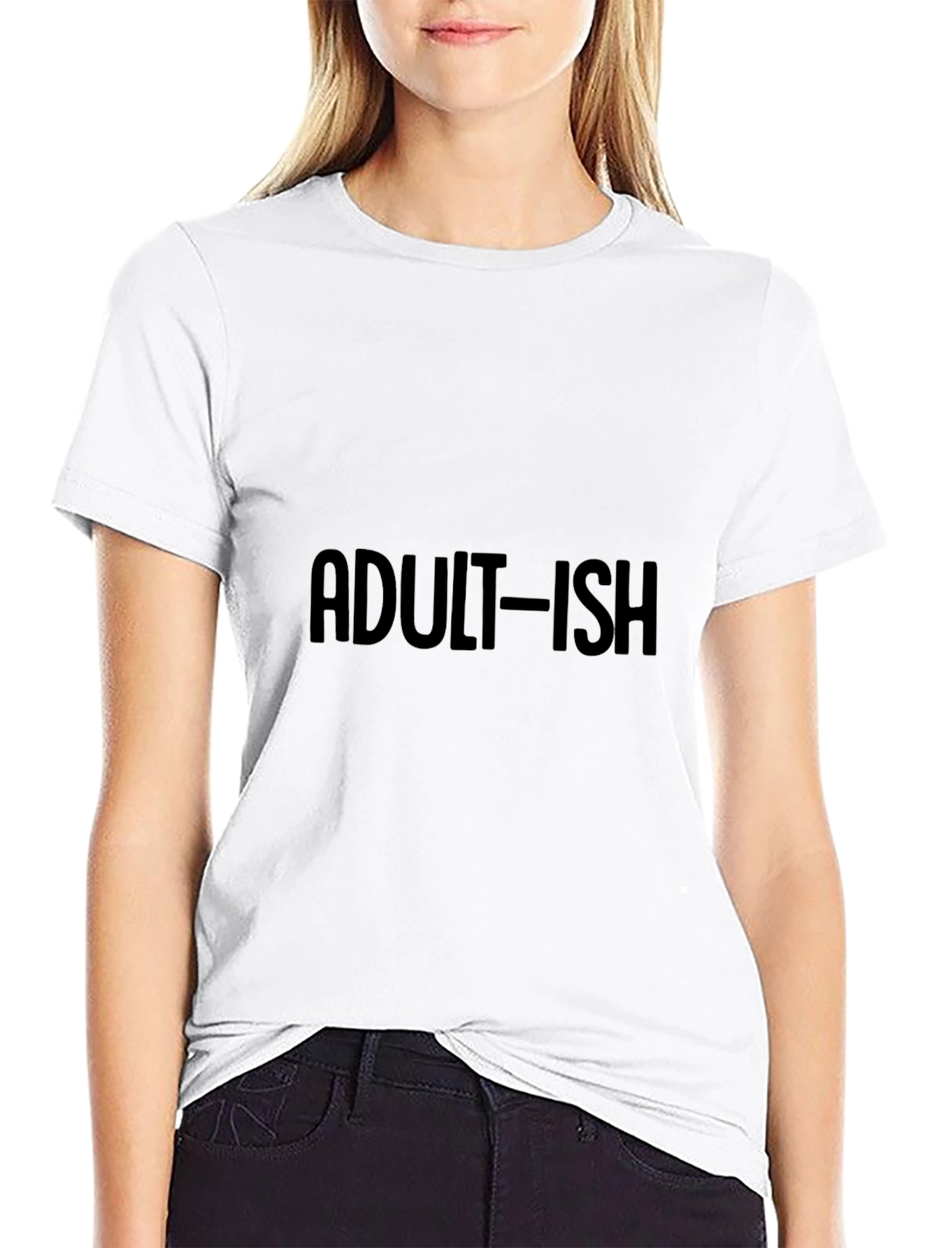 Adult-ish Black T-Shirt - Casual Style