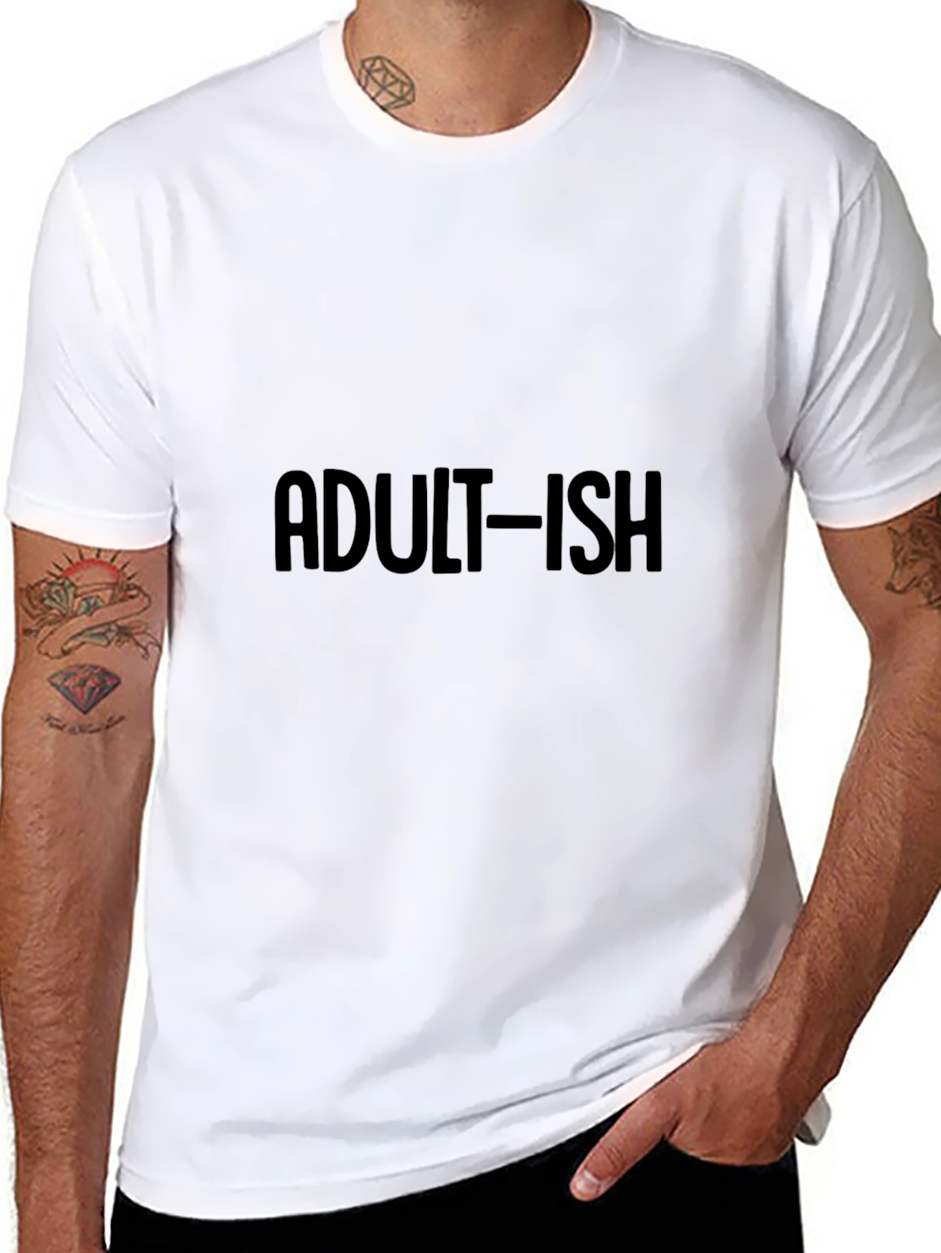 Adult-ish Black T-Shirt - Casual Style